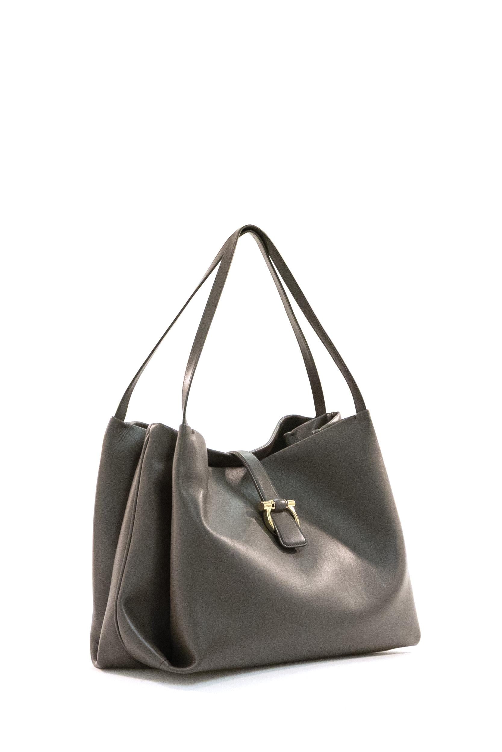 Tote Bag in Pelle<BR/> 219804 0785175 CONCRETE FERRAGAMO