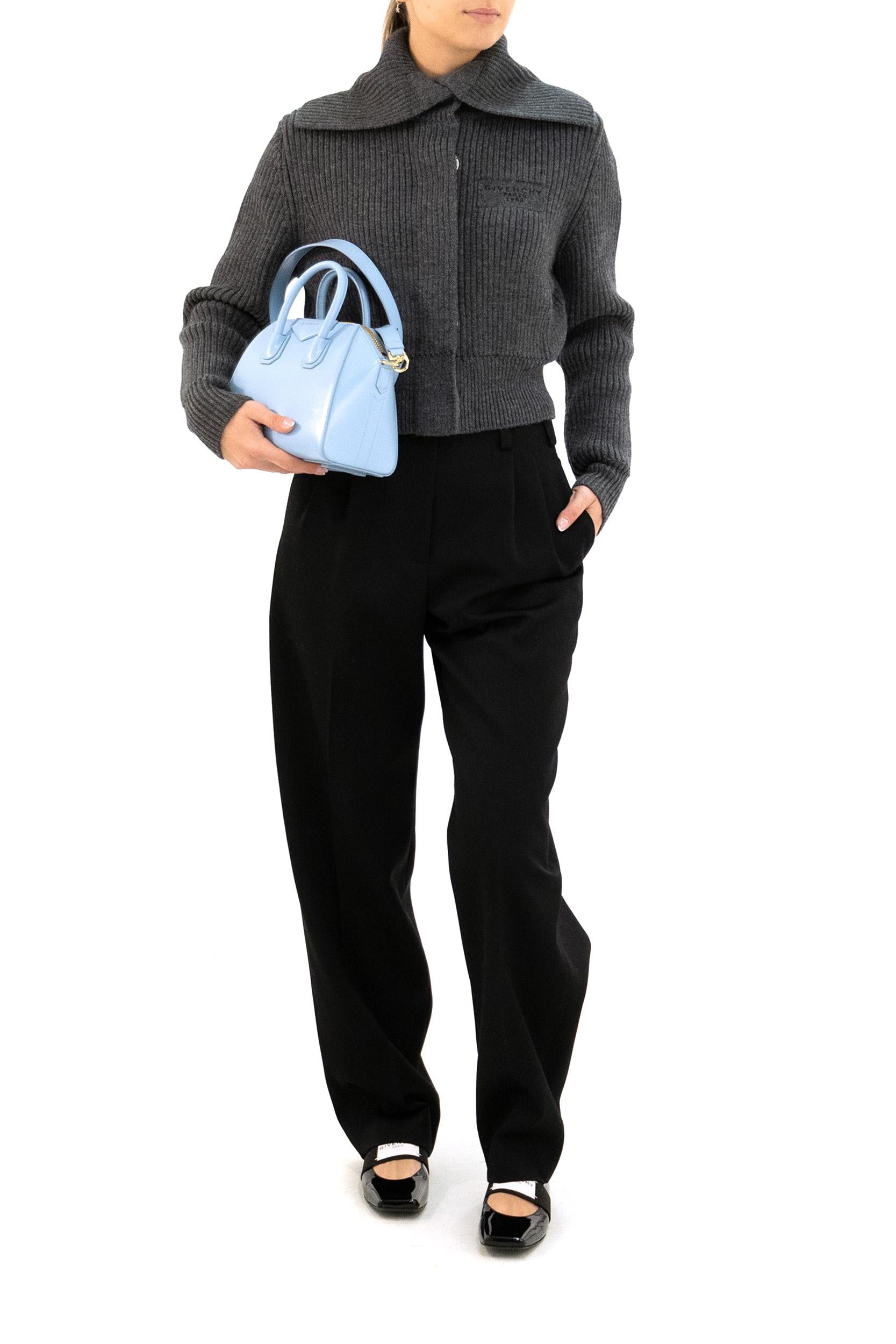 Pantaloni in lana di colore nero<BR/> BW518415CT 001 GIVENCHY