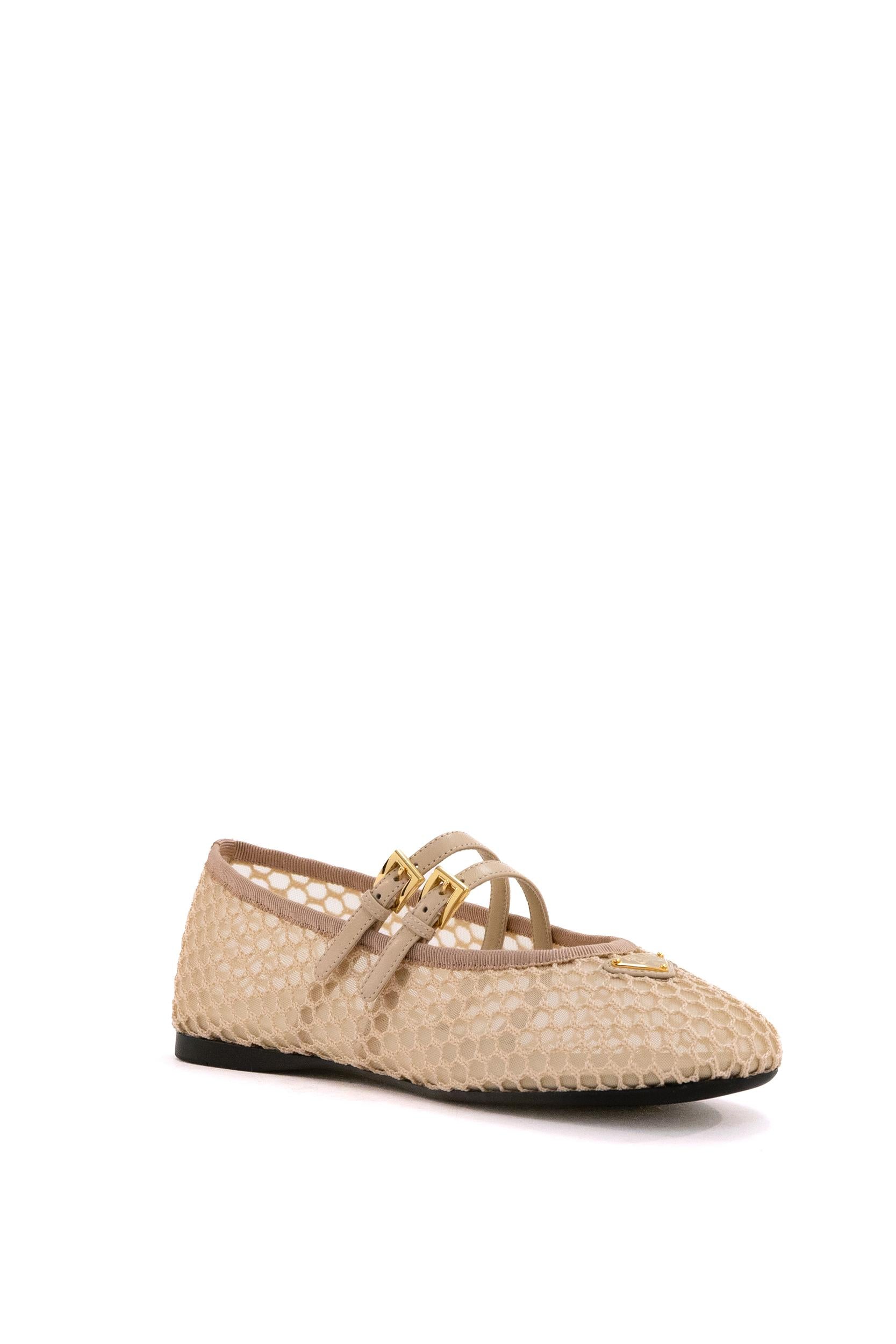 Ballerine in tessuto e rete colore rosa 1F915N F 005 099 F0485 PRADA