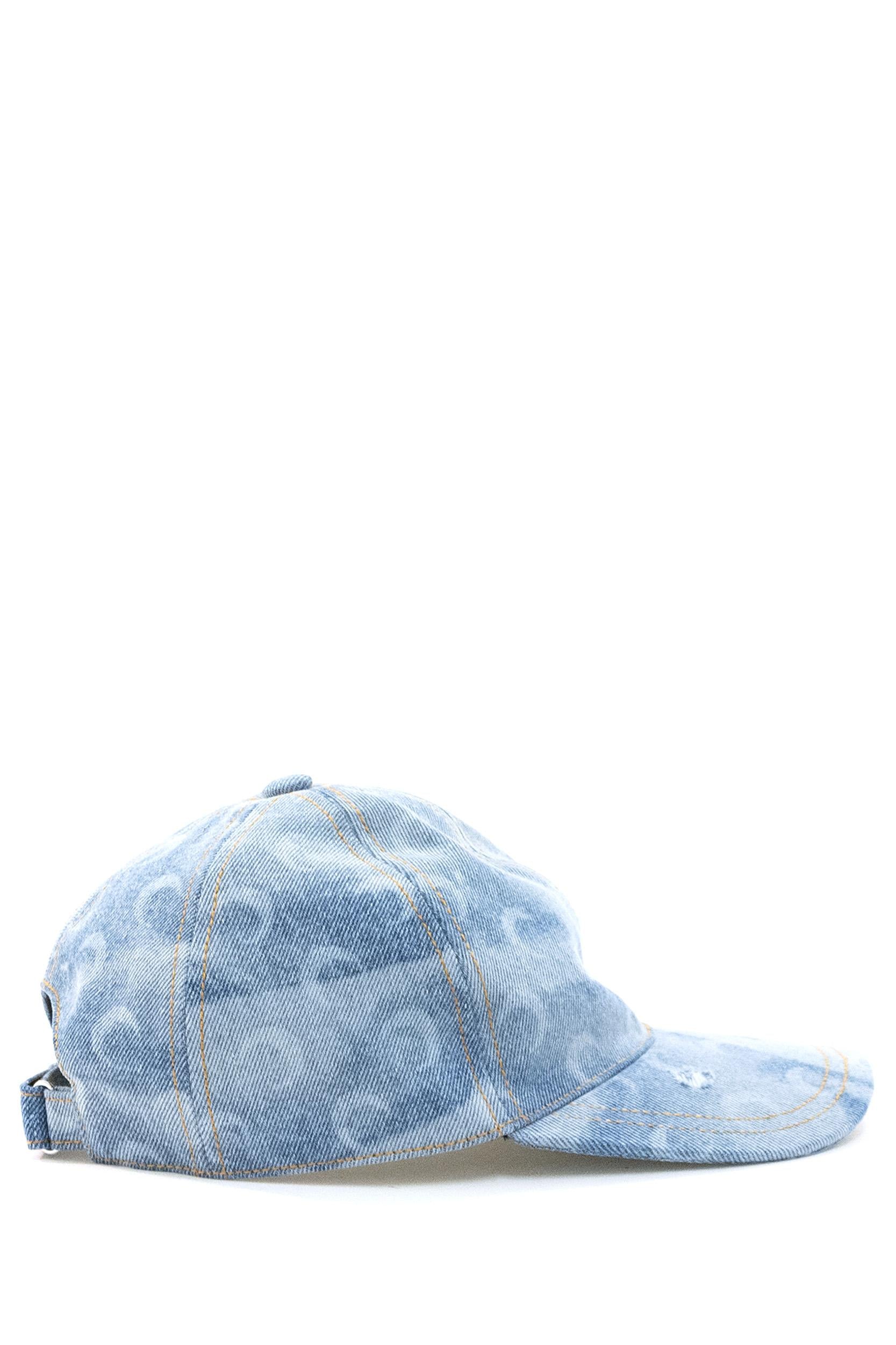 Cappello baseball in denim azzurro con stampa Moon<BR/> UHG048A CDEN0011 BL05 MARINE SERRE