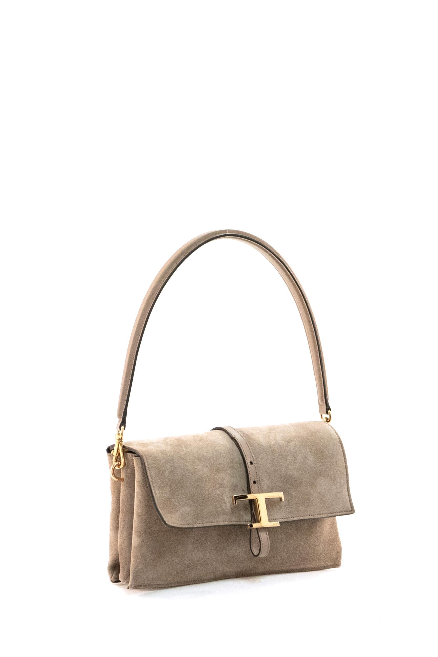 Borsa Flap T Timeless in Suede Piccola<BR/> XBWTSEC9100P3A 5L26 TOD'S