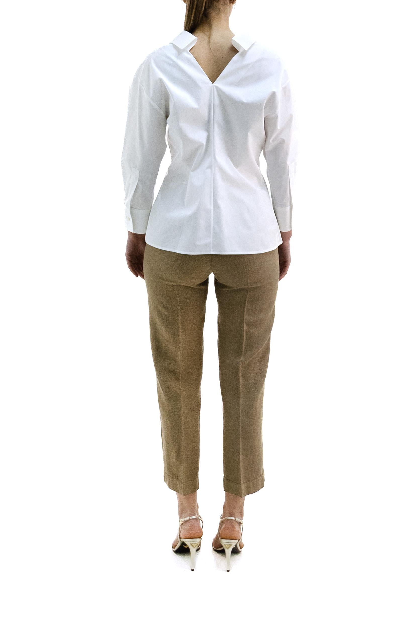 Camicia cut-out in popeline di colore bianco<BR/> BW61JH1634 100 GIVENCHY