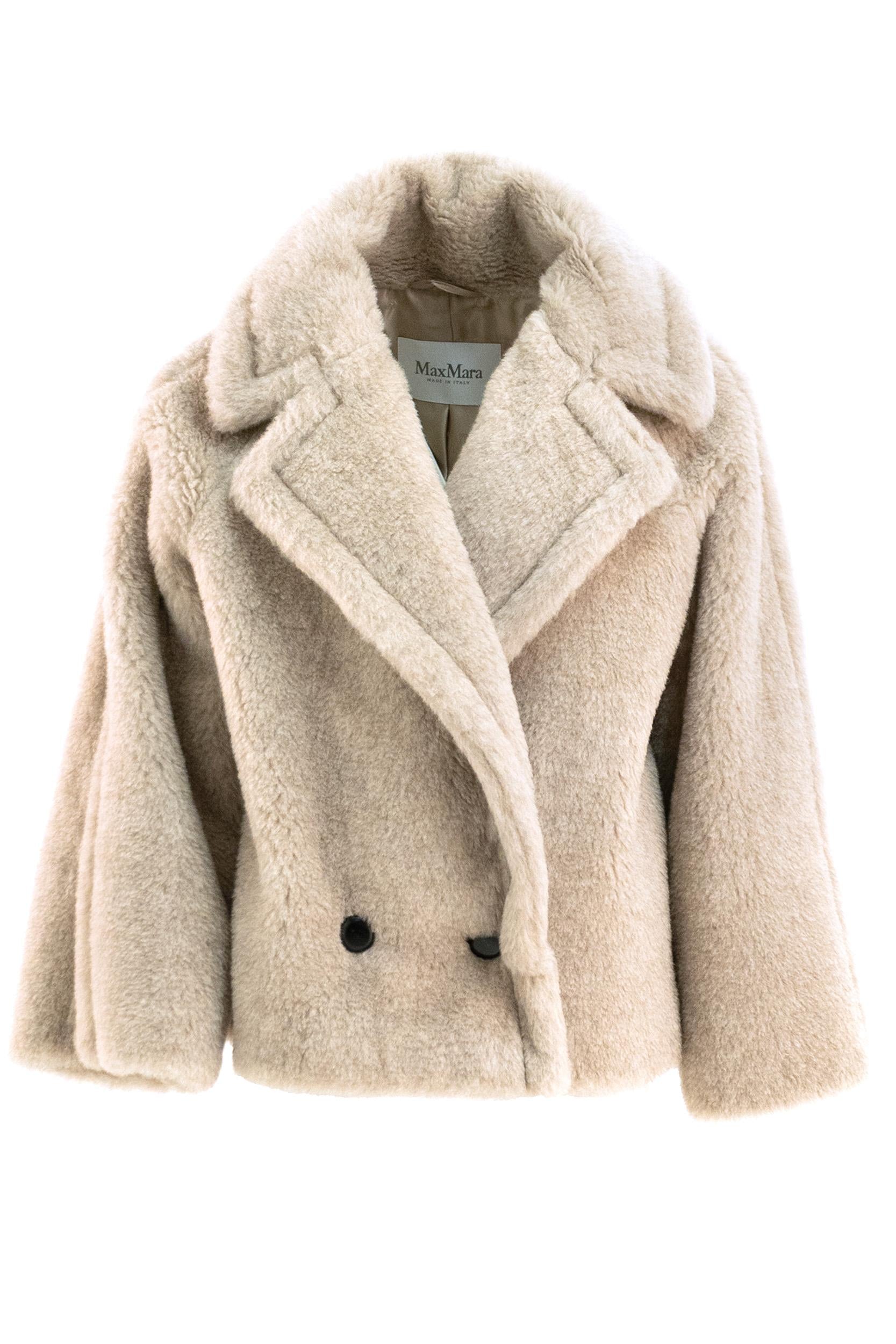 Cappotto Teddy corto in alpaca e cachemire color sabbia<BR/> MXMCAMBUSA 006 MAX MARA