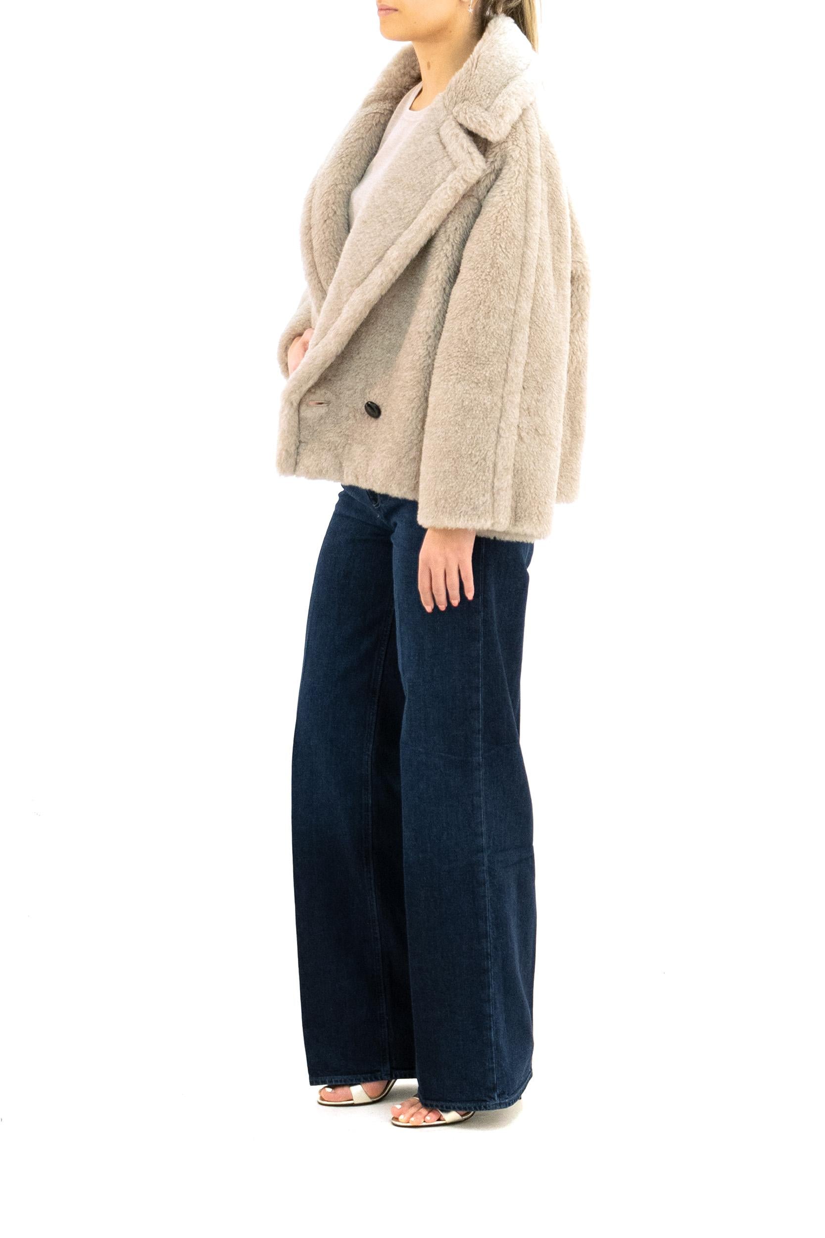 Cappotto Teddy corto in alpaca e cachemire color sabbia<BR/> MXMCAMBUSA 006 MAX MARA