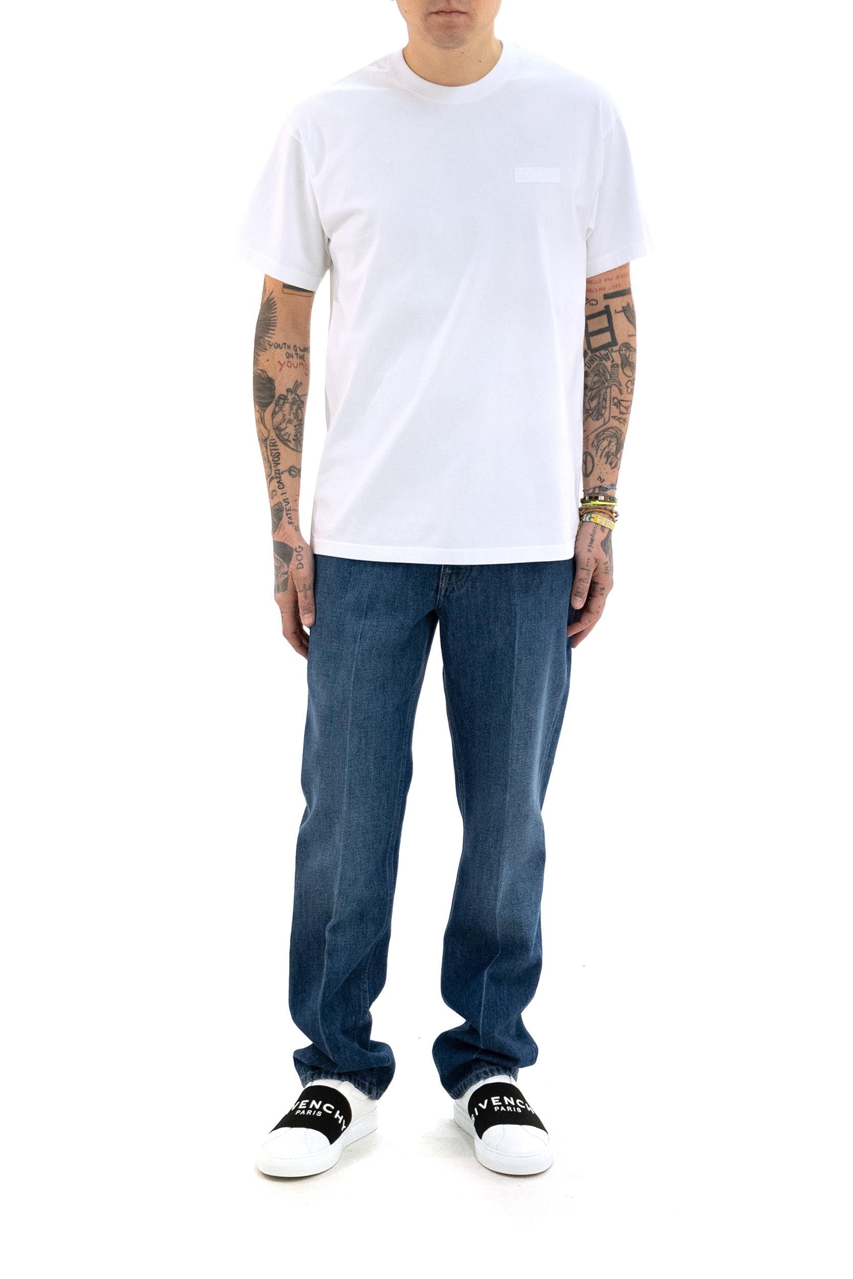 T-shirt in cotone di colore bianco<BR/> BM71NK3YSJ 100 GIVENCHY
