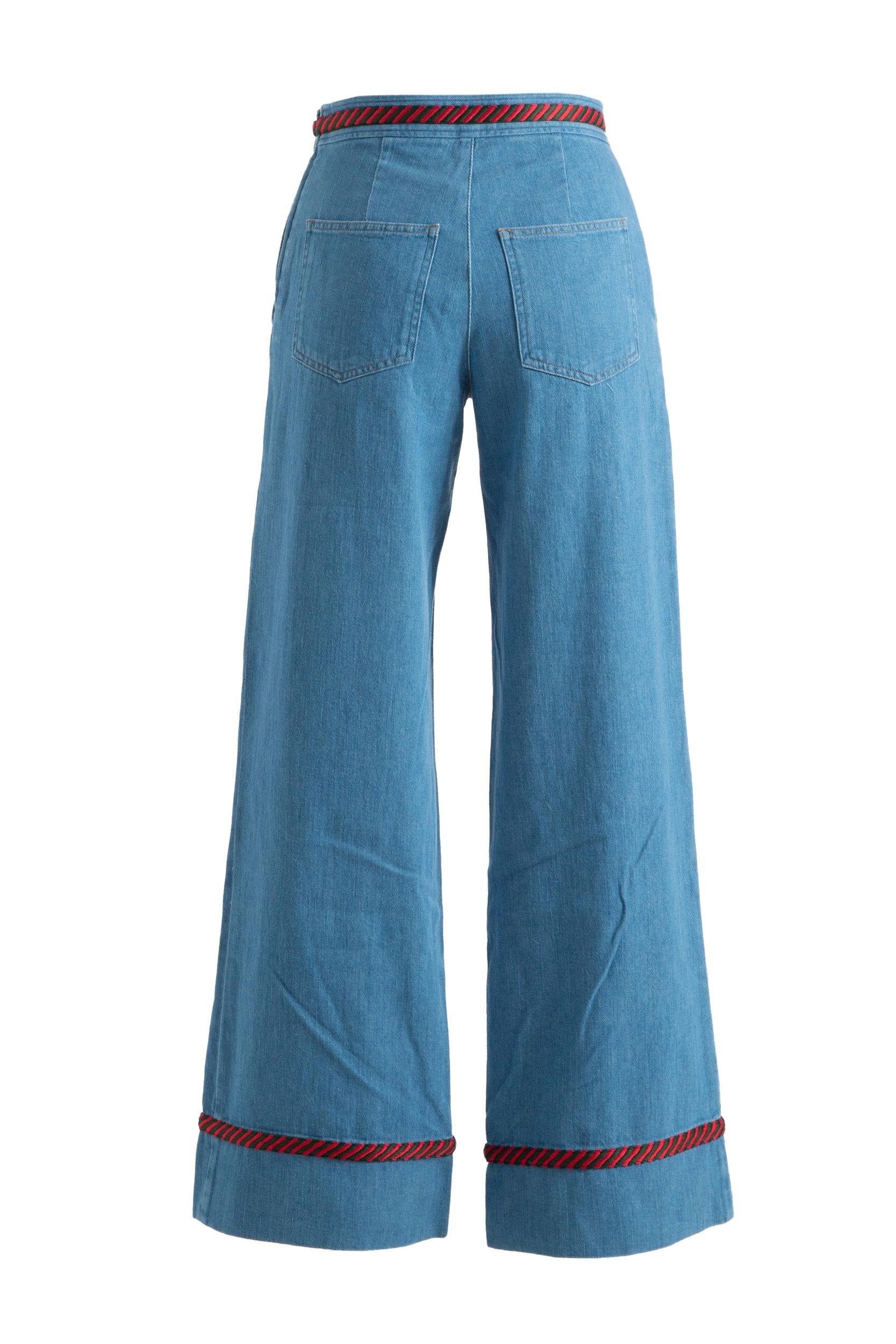 Gucci 605569 XDA0H4161 jeans a gamba ampia<BR/> 605569 XDA0H 4161 GUCCI