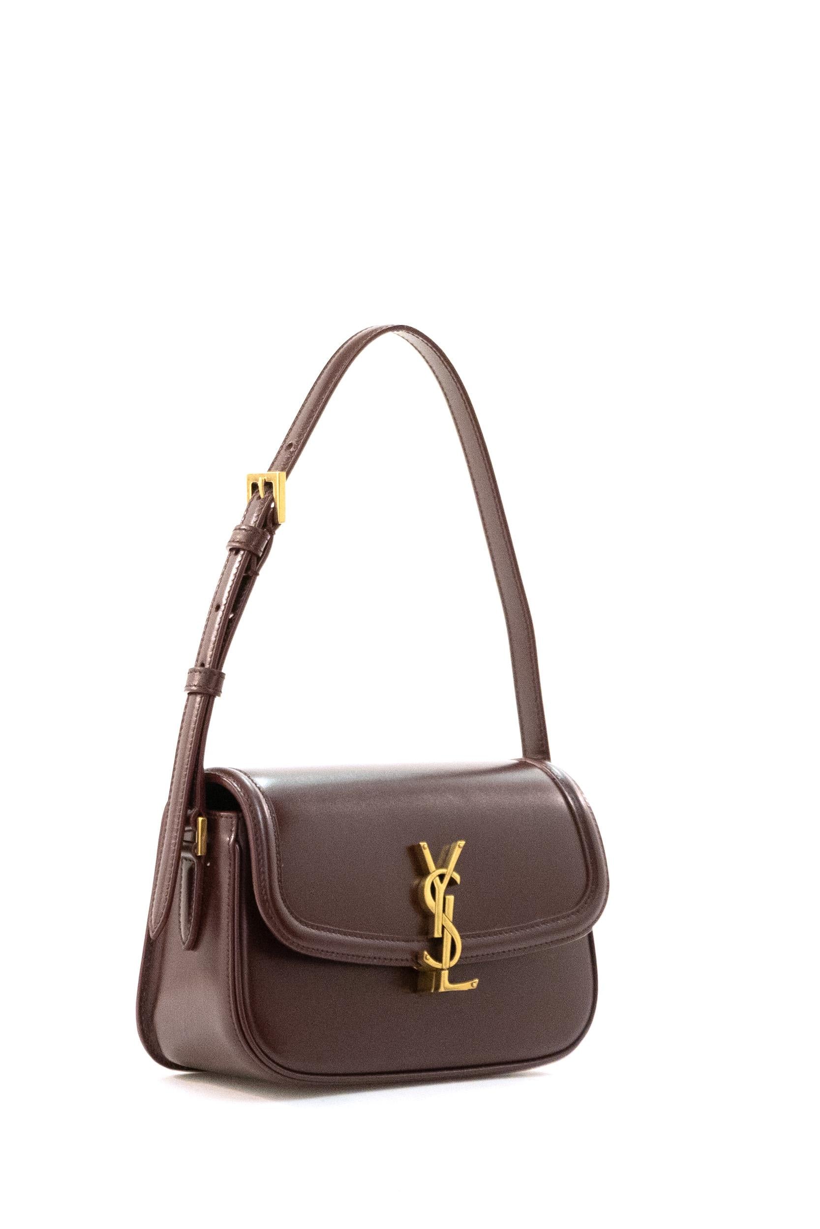 Borsa Solferino mini in pelle Box color bordeaux <BR/> 843524 0SX0W 6195 SAINT LAURENT