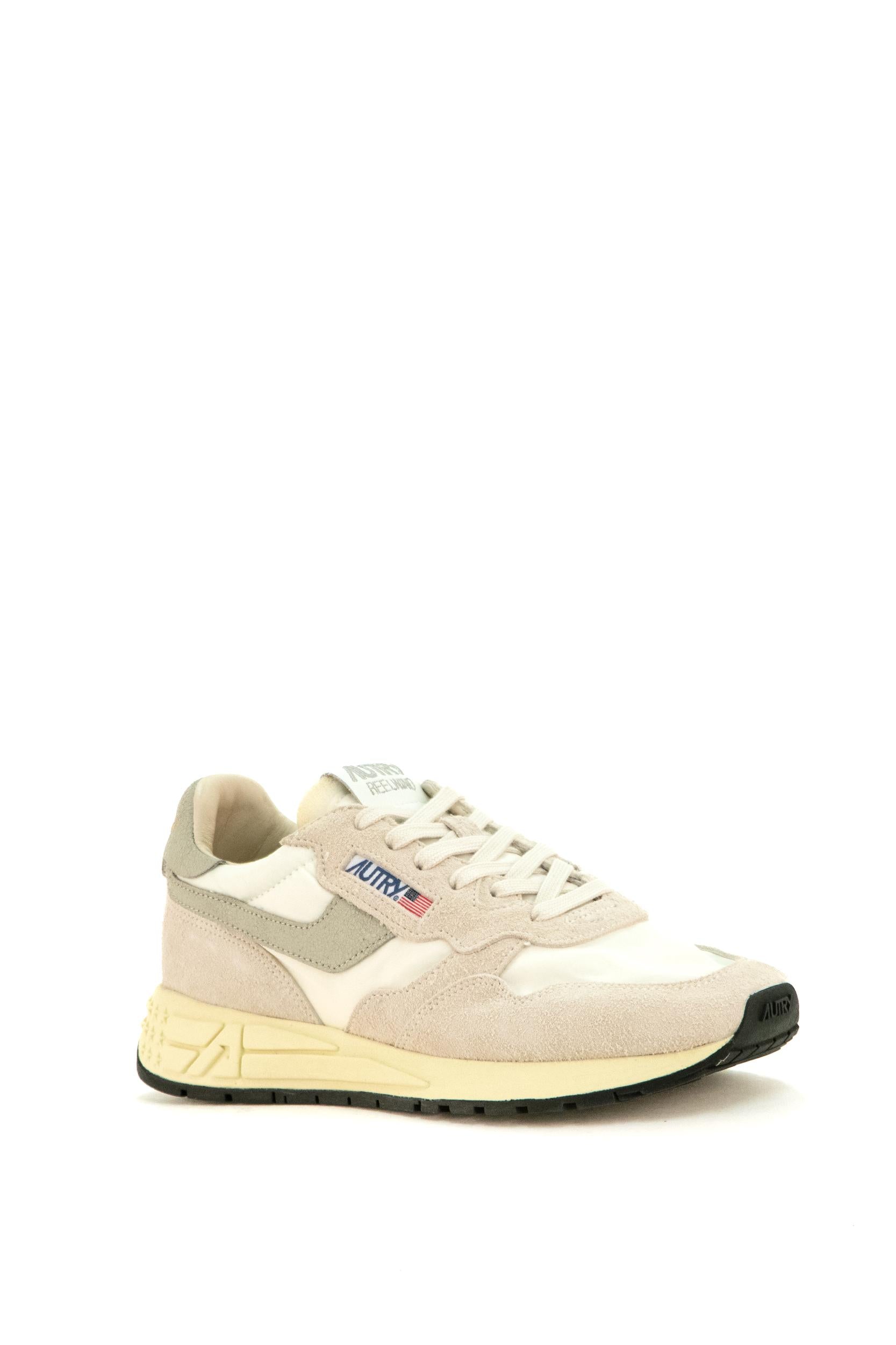 Sneakers Reelwind low-top in nylon bianco e suede beige WWLM NC04 WHT/NAT AUTRY
