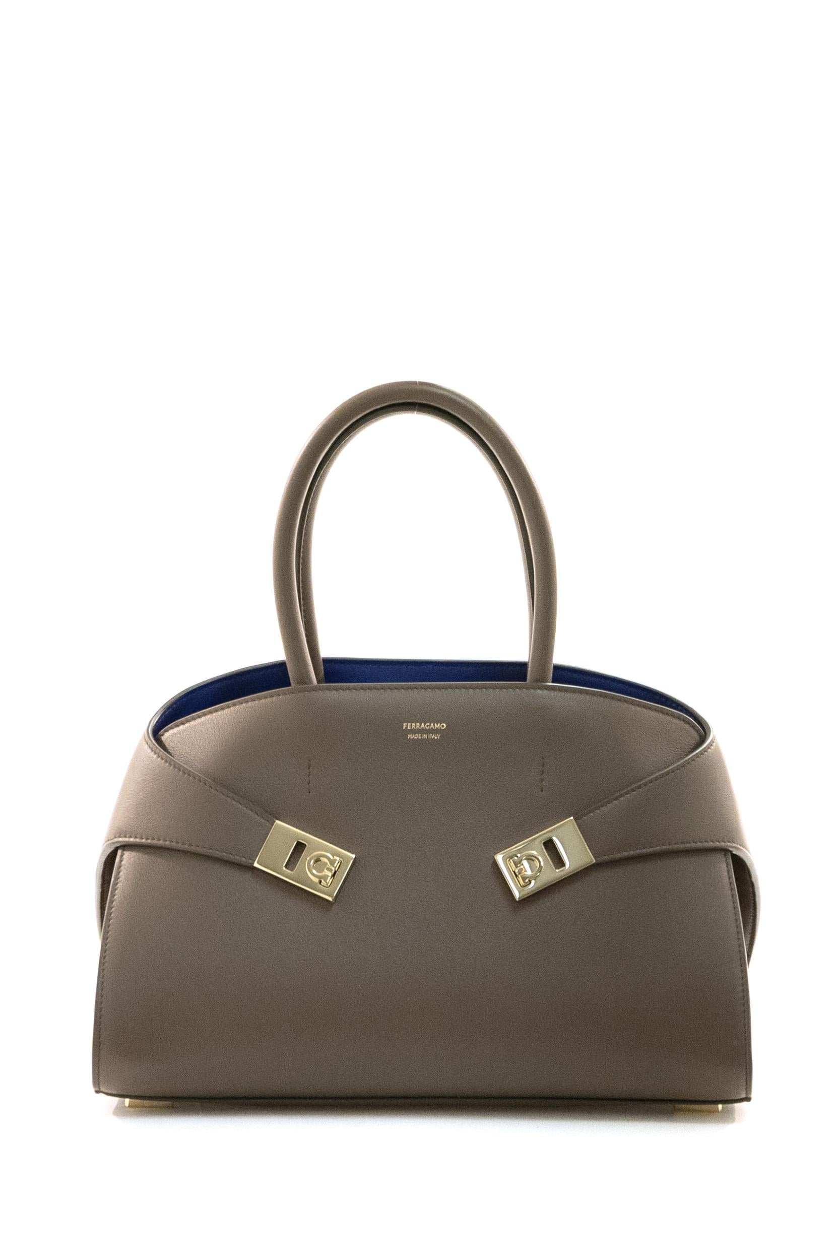 Borsa a Mano Hug in Pelle<BR/> 215608 0771867 CLAY FERRAGAMO