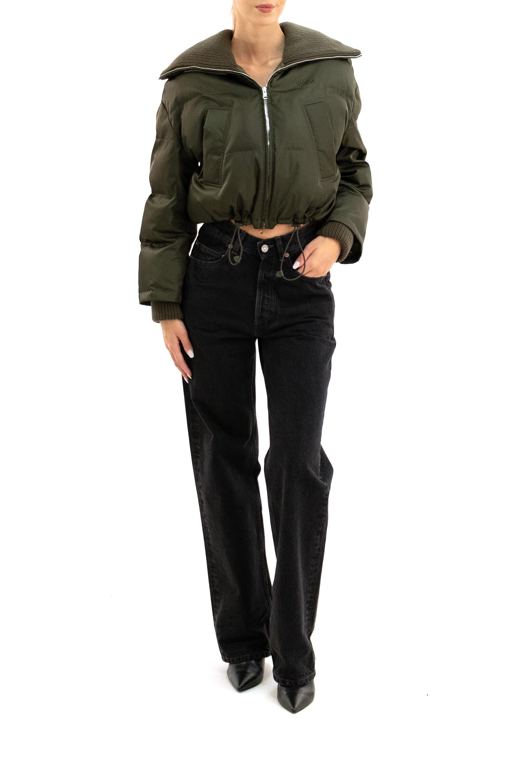 Piumino corto verde militare<BR/> 830892 ZAKAX 3602 GUCCI