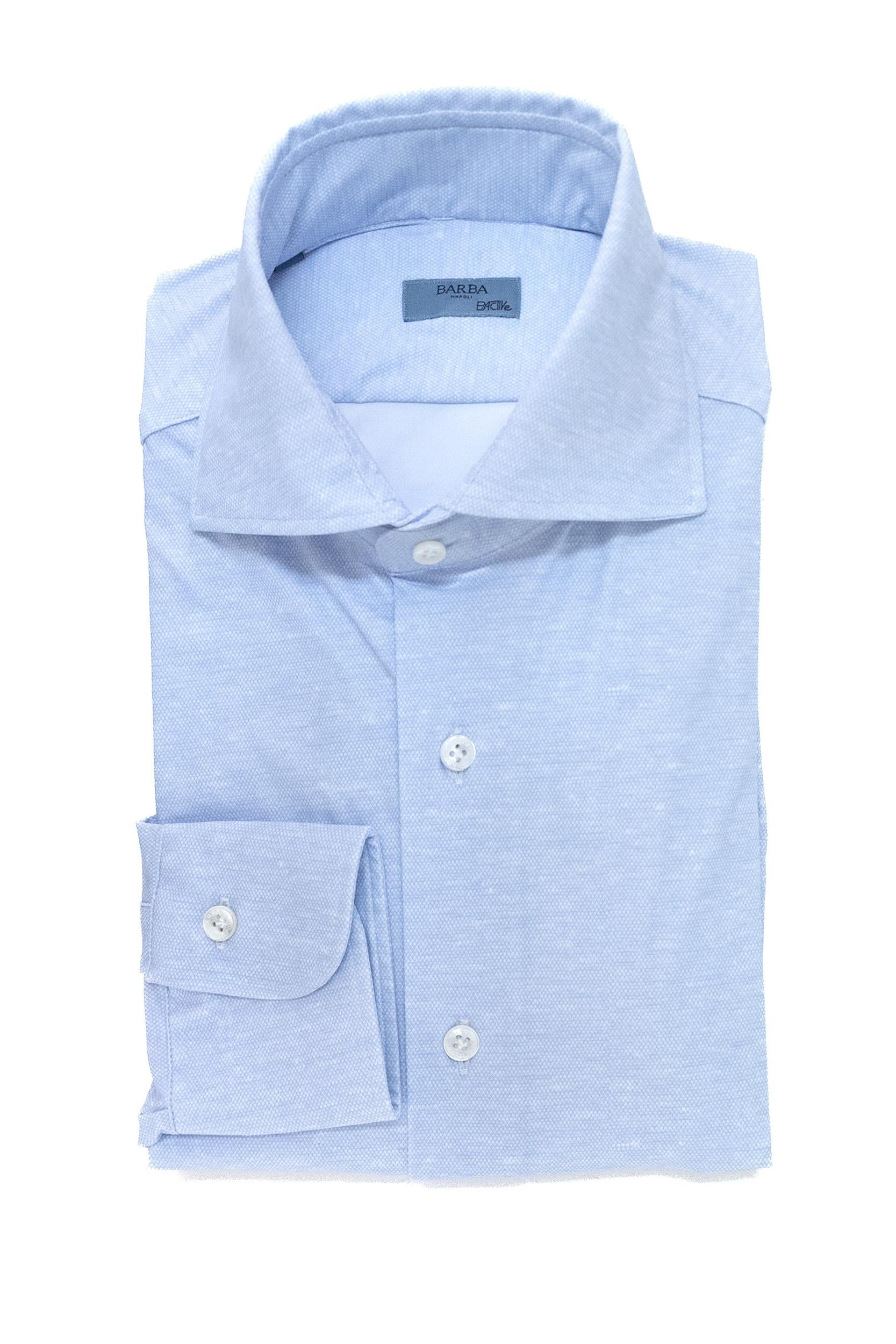 Camicia in tessuto tecnico di colore azzurro<BR/> CKU13P0154172.U 0001 BARBA