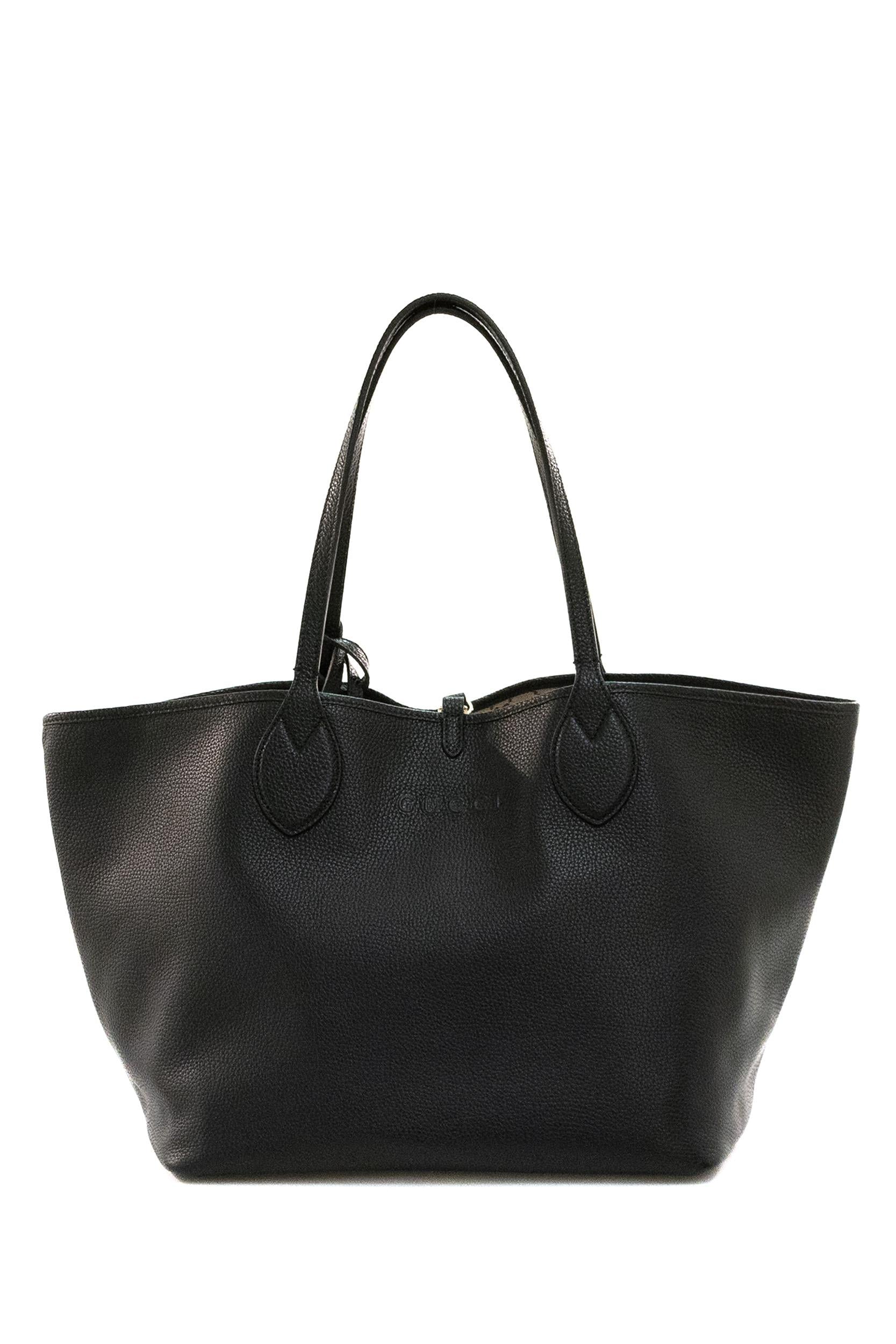 Borsa shopping reversibile in pelle martellata color nero 839112 AAFEQ 1069 GUCCI