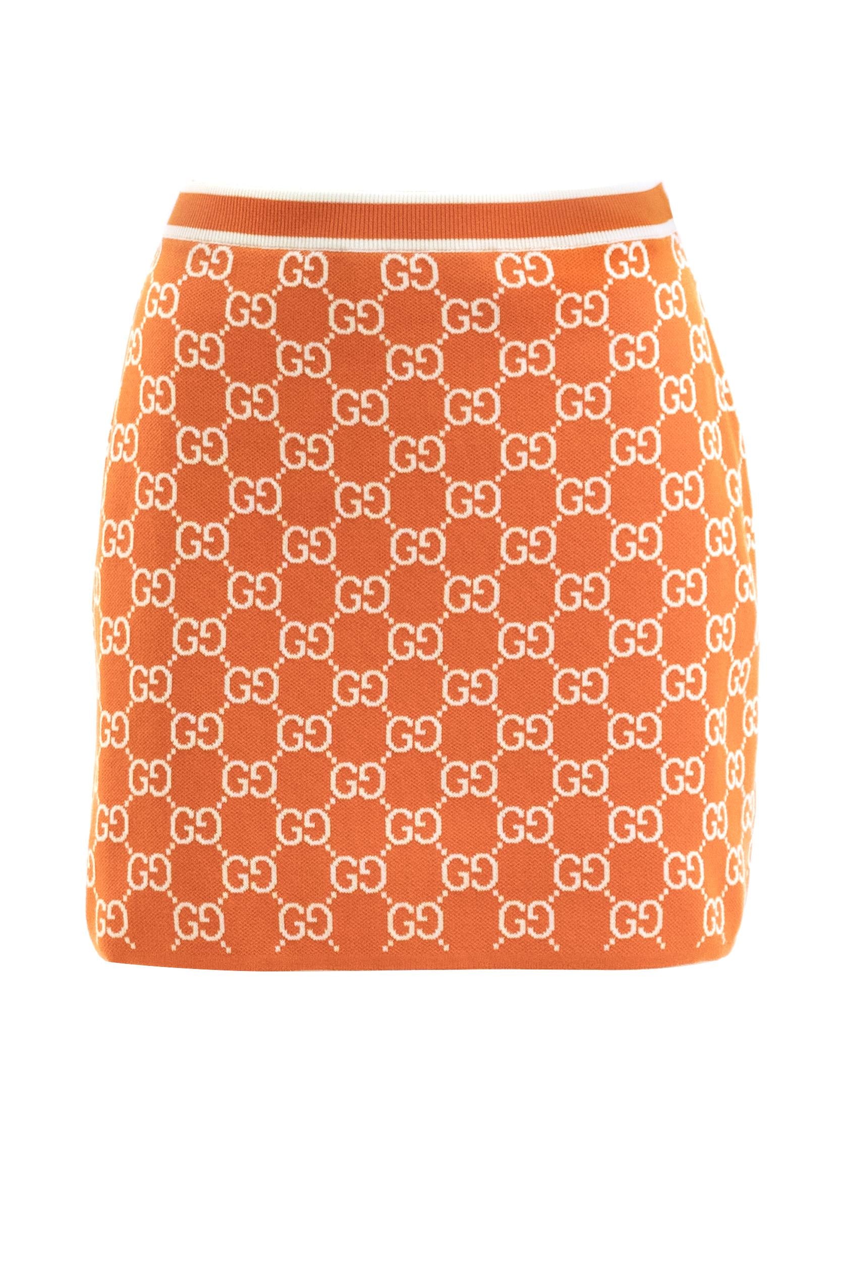 Gonna in Cotone con Motivo GG<BR/> 856264 XKE0M 6027 GUCCI