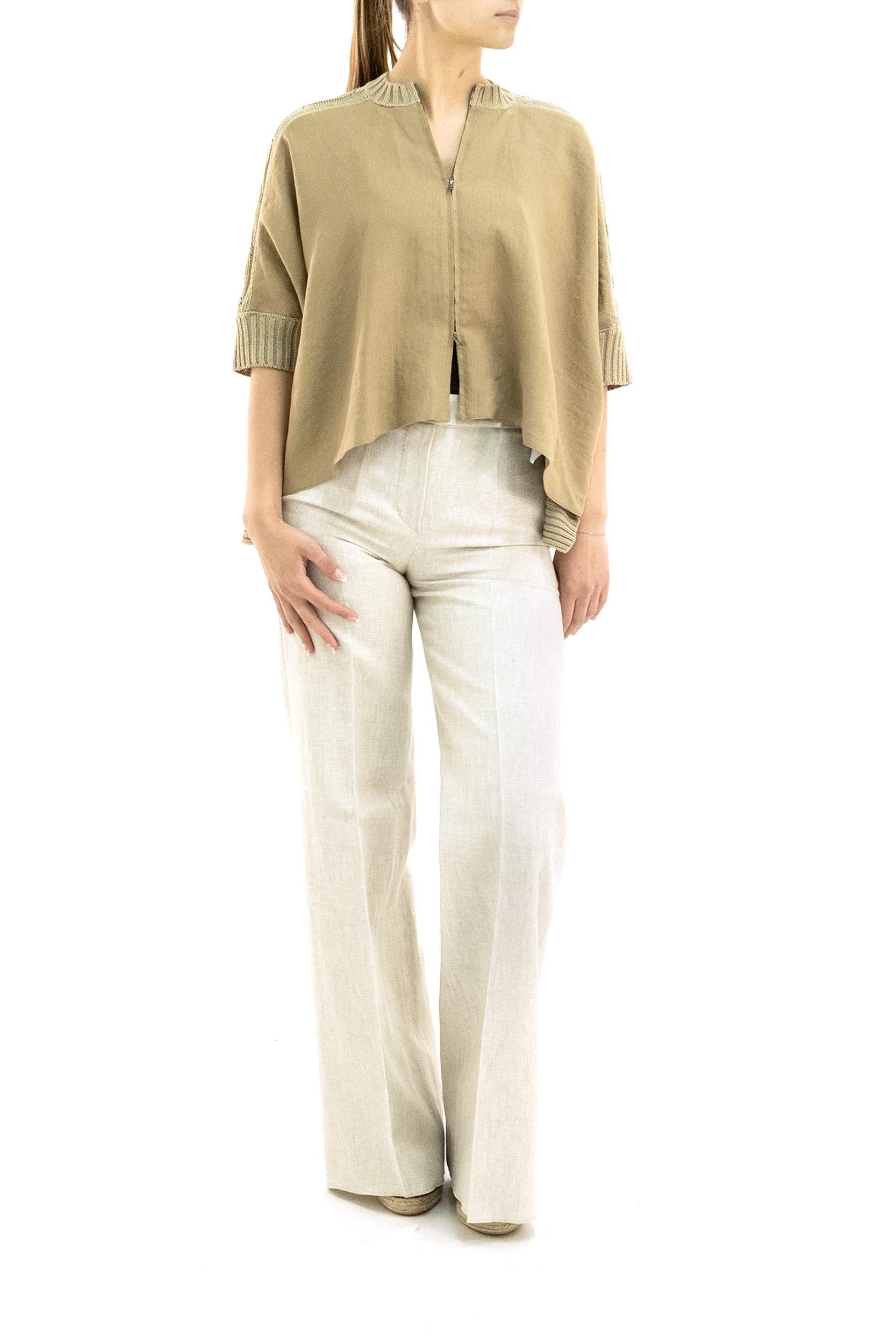 Cardigan in lino color beige<BR/> MXMERESIA 002 MAX MARA