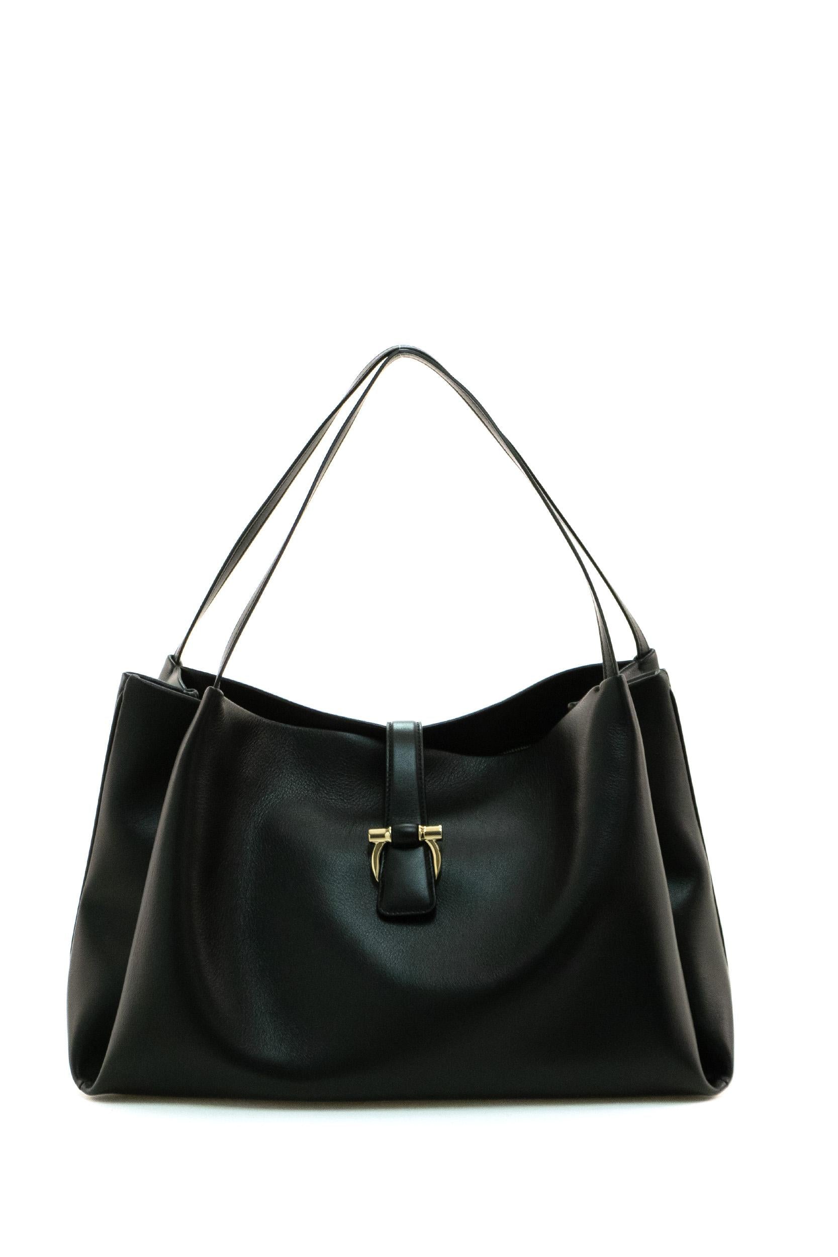 Borsa Tote pelle nera<BR/> 219804 0777335 NERO FERRAGAMO
