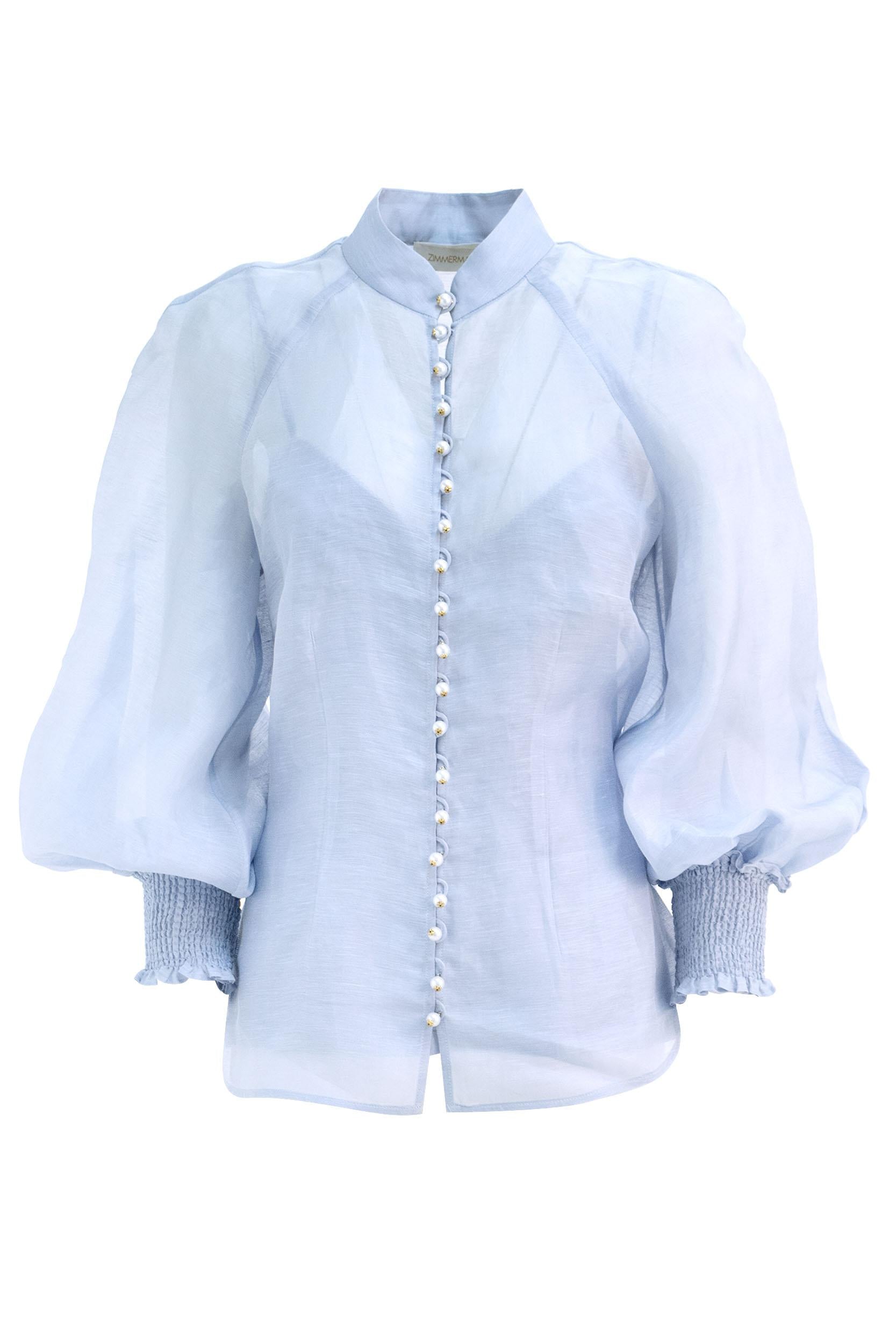 Camicia in lino e seta<BR/> 1166TS241 LILAC BLU ZIMMERMANN