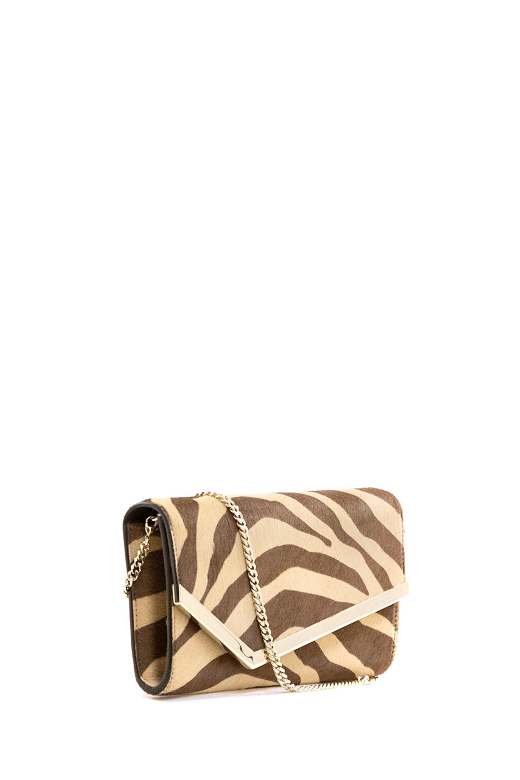 Pochette<BR/> EMMIE ZNC NATURAL/LIGHT GOLD JIMMY CHOO