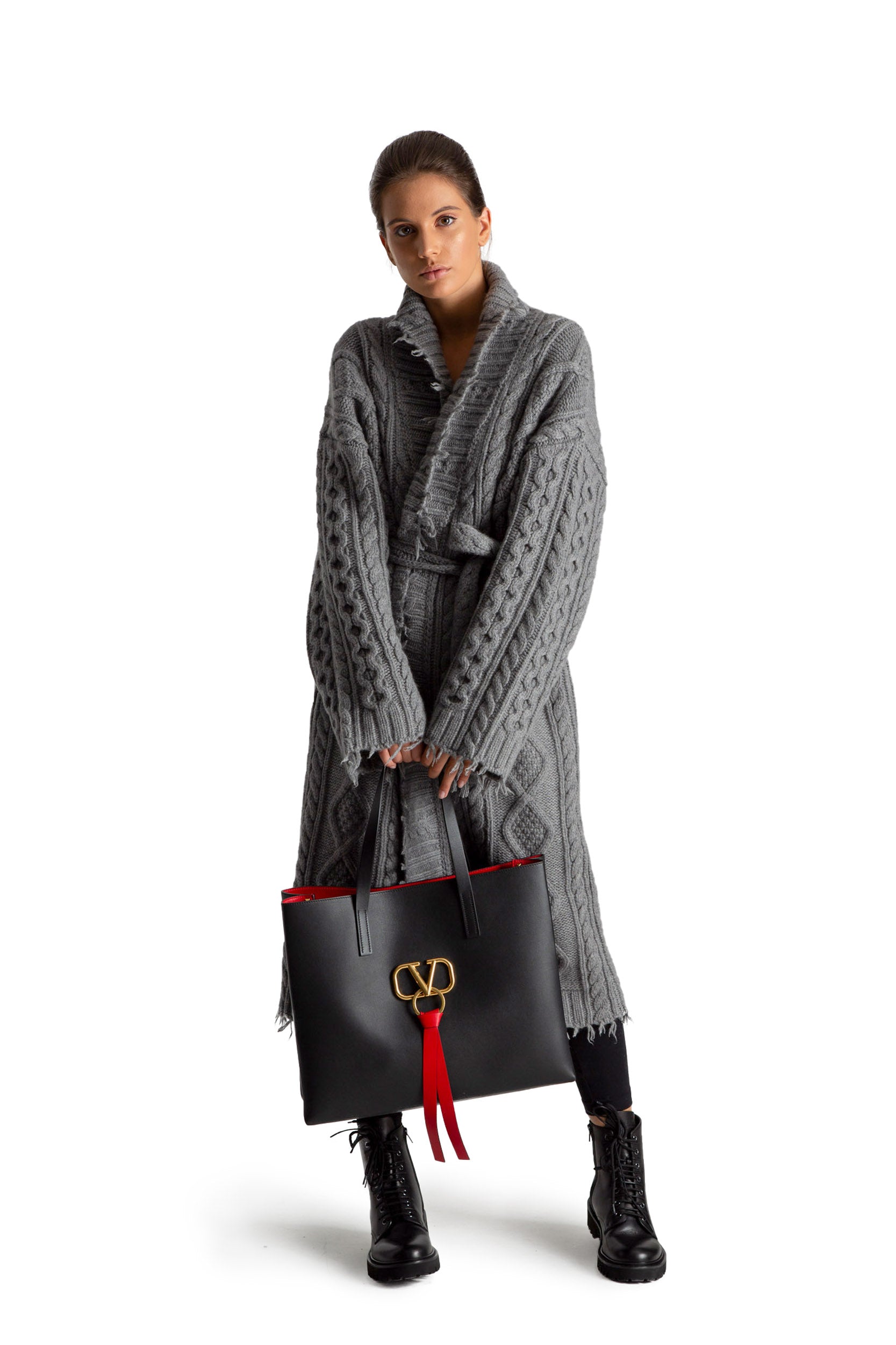Cardigan grigio in cachemire<BR/> LWEA005E19049009 0500 ALANUI 