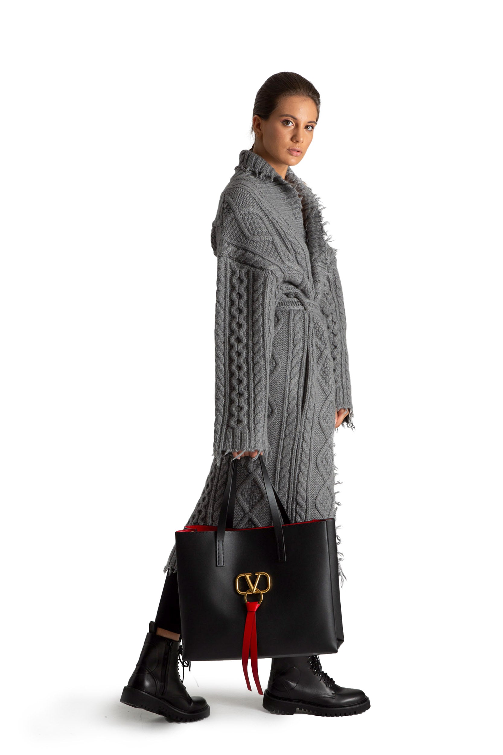 Cardigan grigio in cachemire<BR/> LWEA005E19049009 0500 ALANUI 
