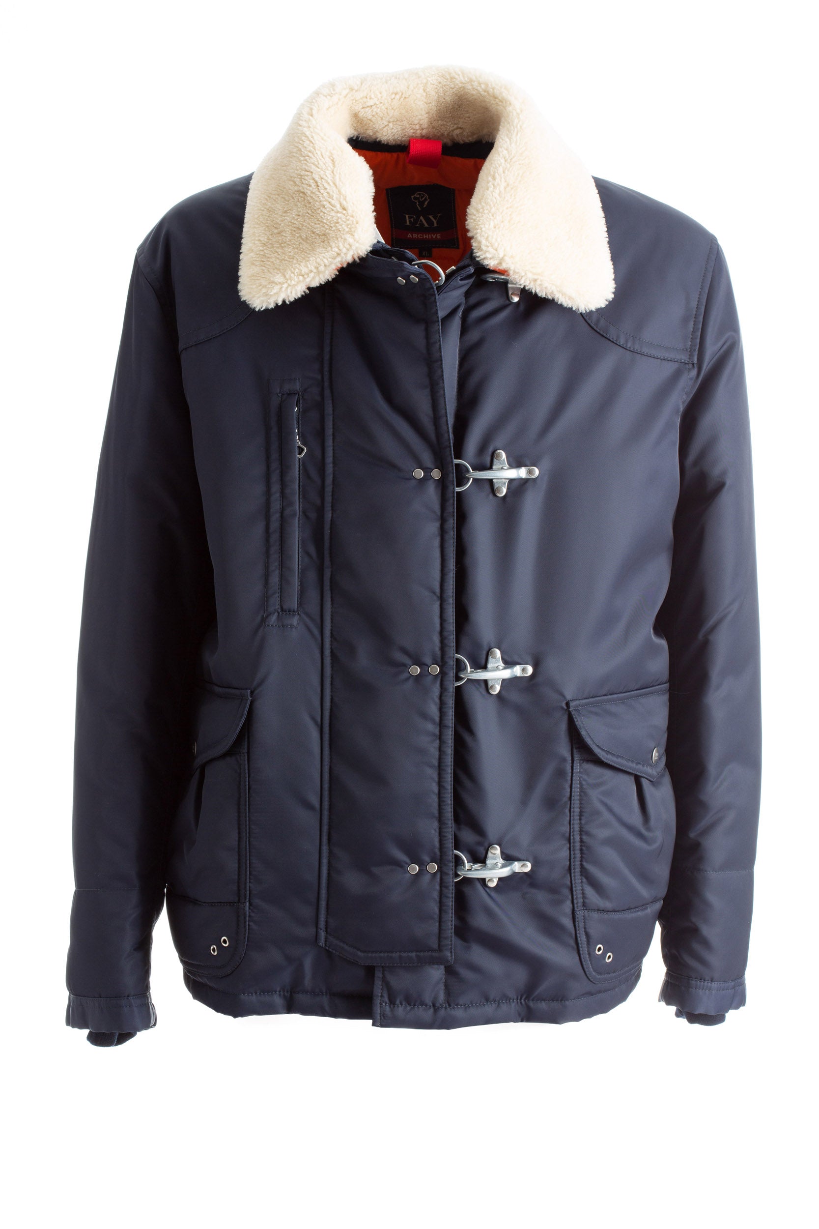 Giubbotto 4 Ganci con Collo in Pelliccia<BR/> NAM32411100RKQ U607 FAY 