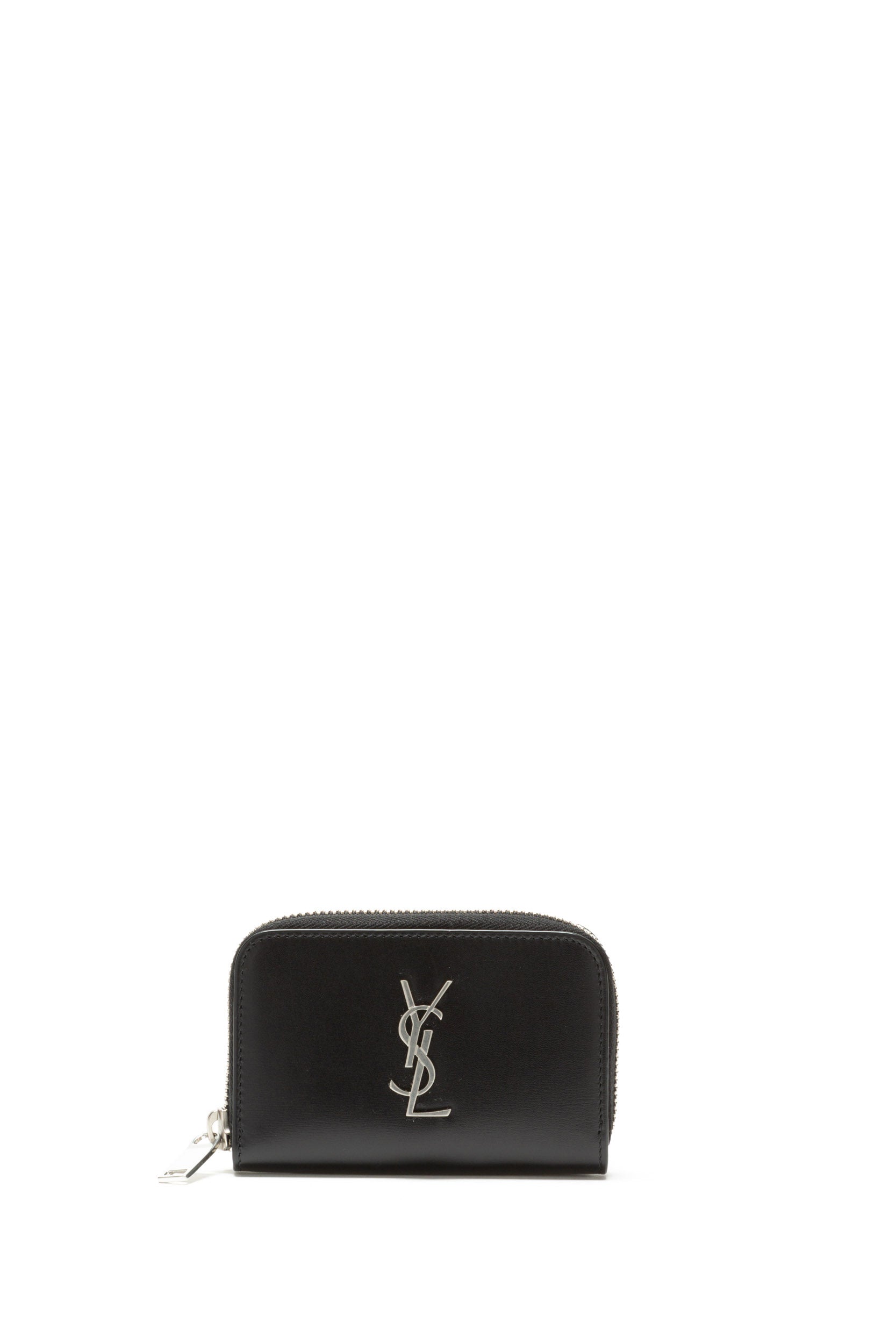Portamonete Cassandre in pelle liscia con logo in metallo 535411 0SX0E 1000 SAINT LAURENT 