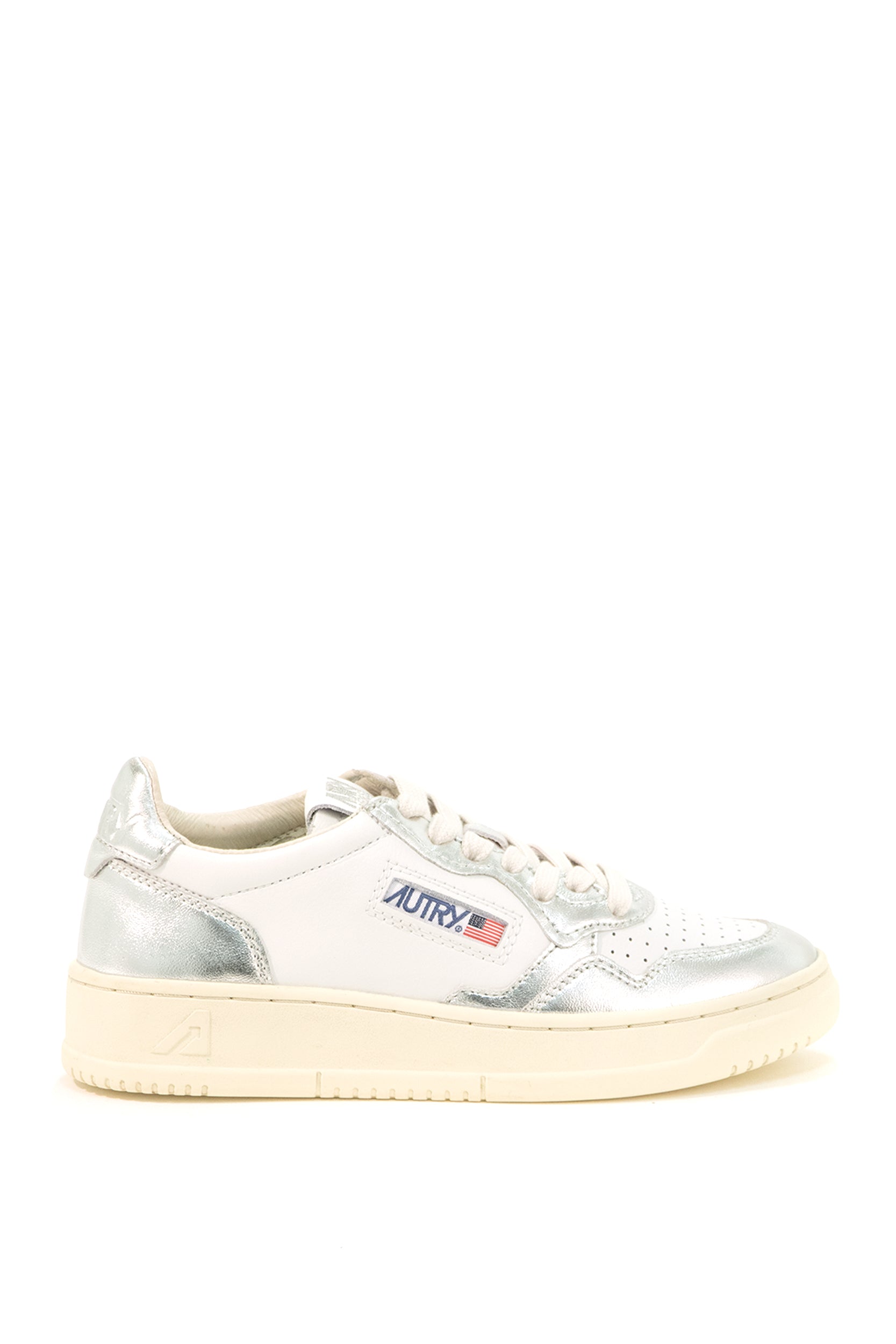 Sneakers basse bianche e argento AULW WB18 WHT/SILVER AUTRY 