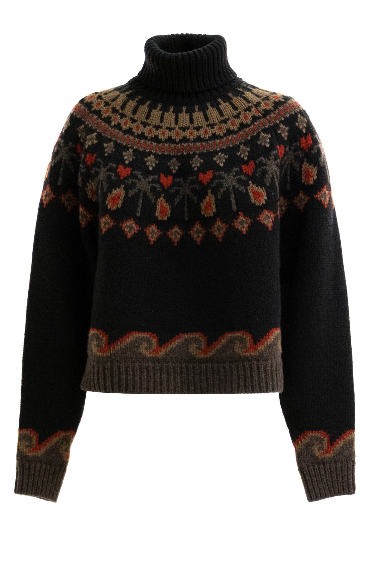ALANUI Dolcevita Sweet Winter in lana di colore marrone, Nero/marrone