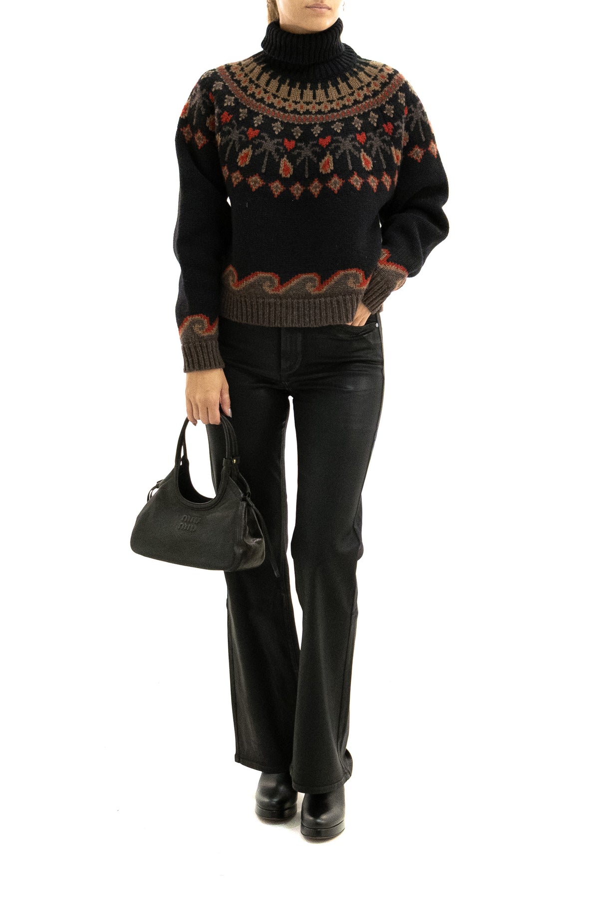 ALANUI Dolcevita Sweet Winter in lana di colore marrone, Nero/marrone, vista 2