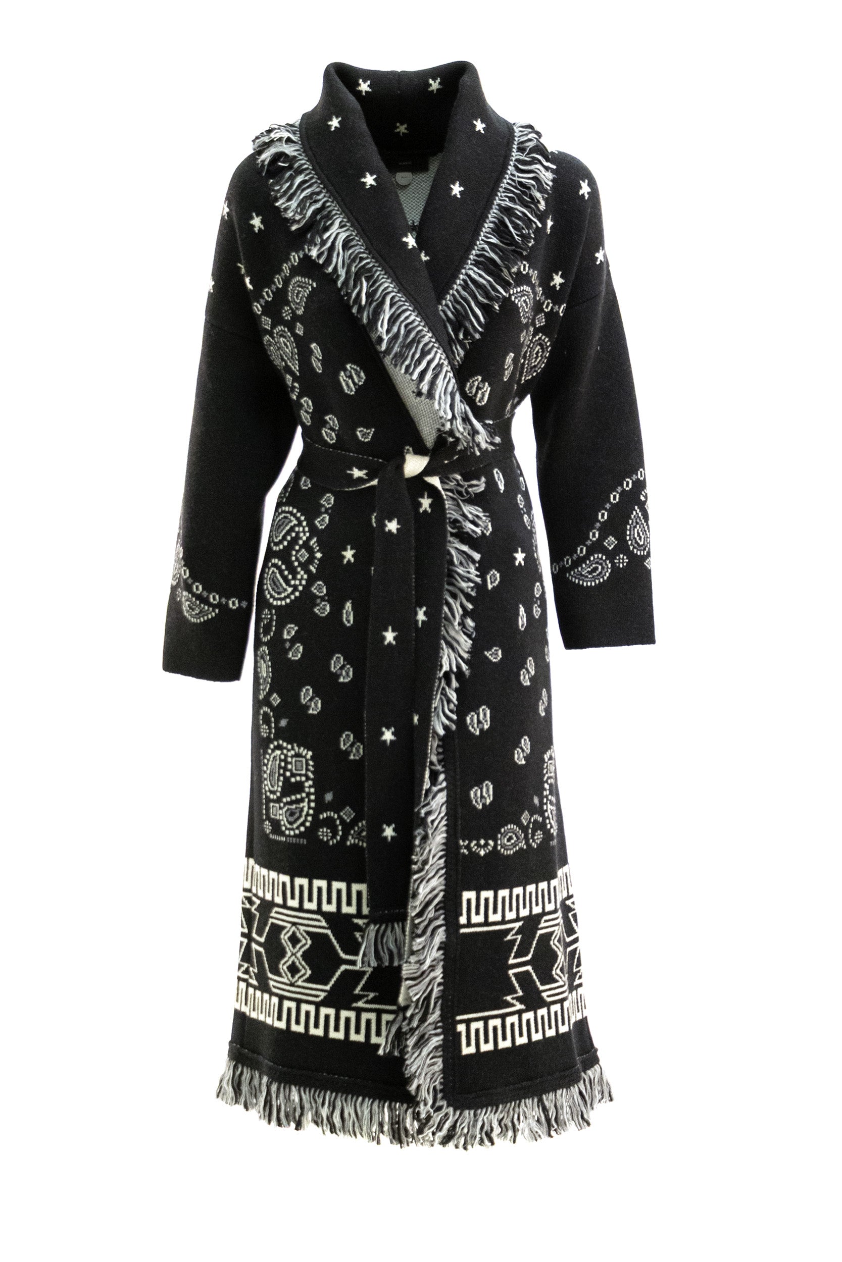 Cardigan Lungo in Lana Jaquard Bandana<BR/> LWHQ003E26KNI004 1084 ALANUI 