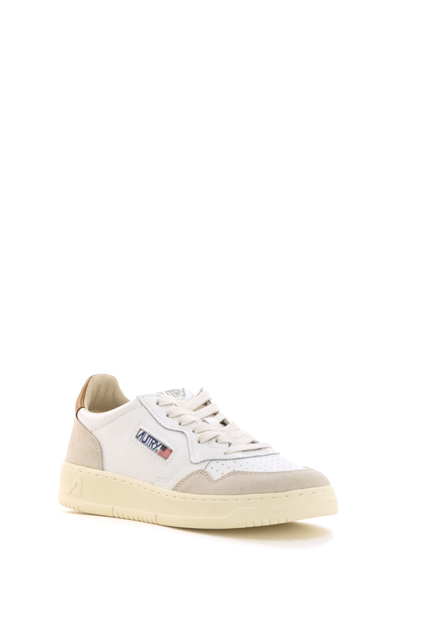 Sneakers Medalist in pelle liscia di colore bianco<BR/> AULM LS16 WHT/LION AUTRY 