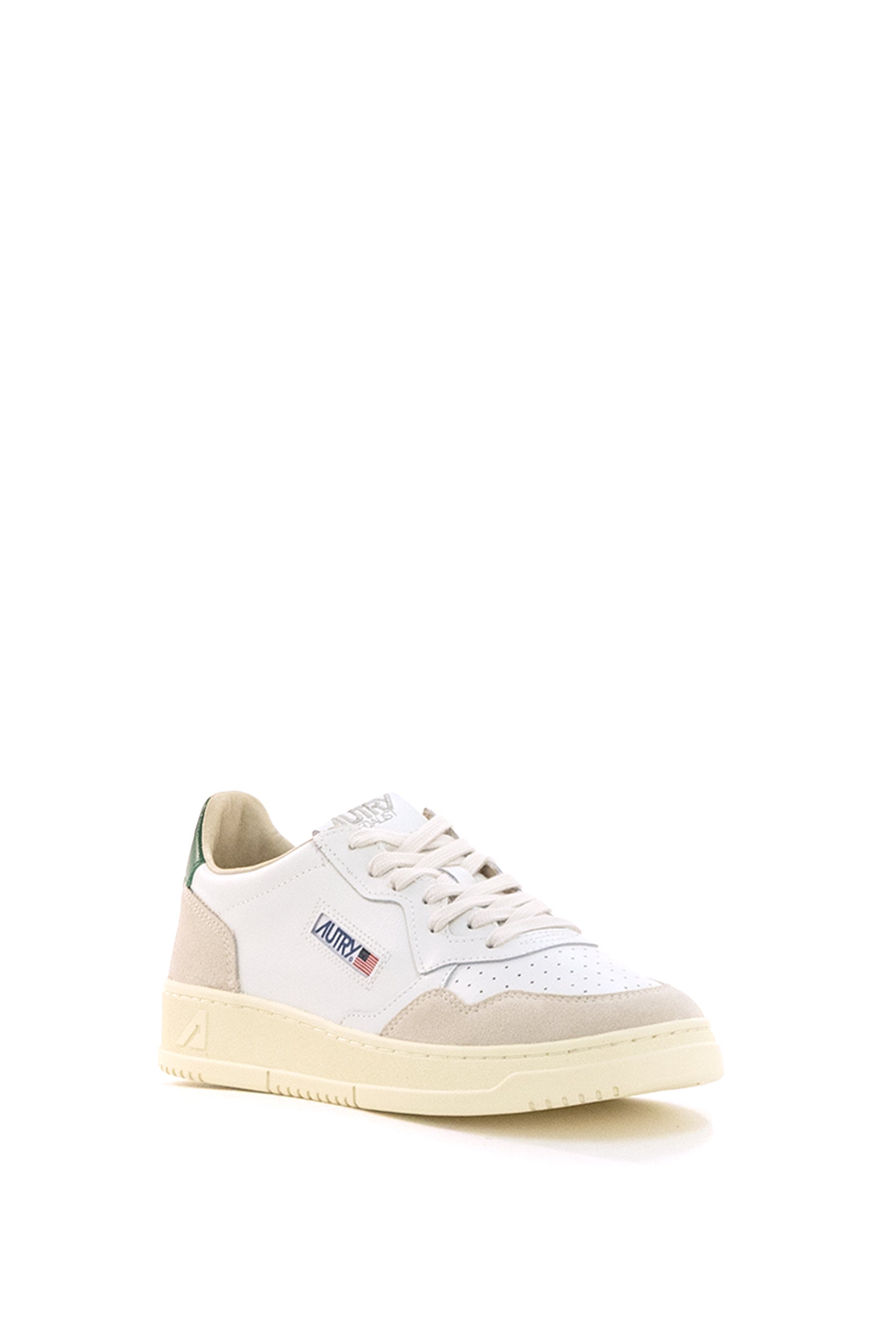 Sneakers Medalist in pelle liscia di colore bianco<BR/> AULM LS23 WHT/AMAZ AUTRY 