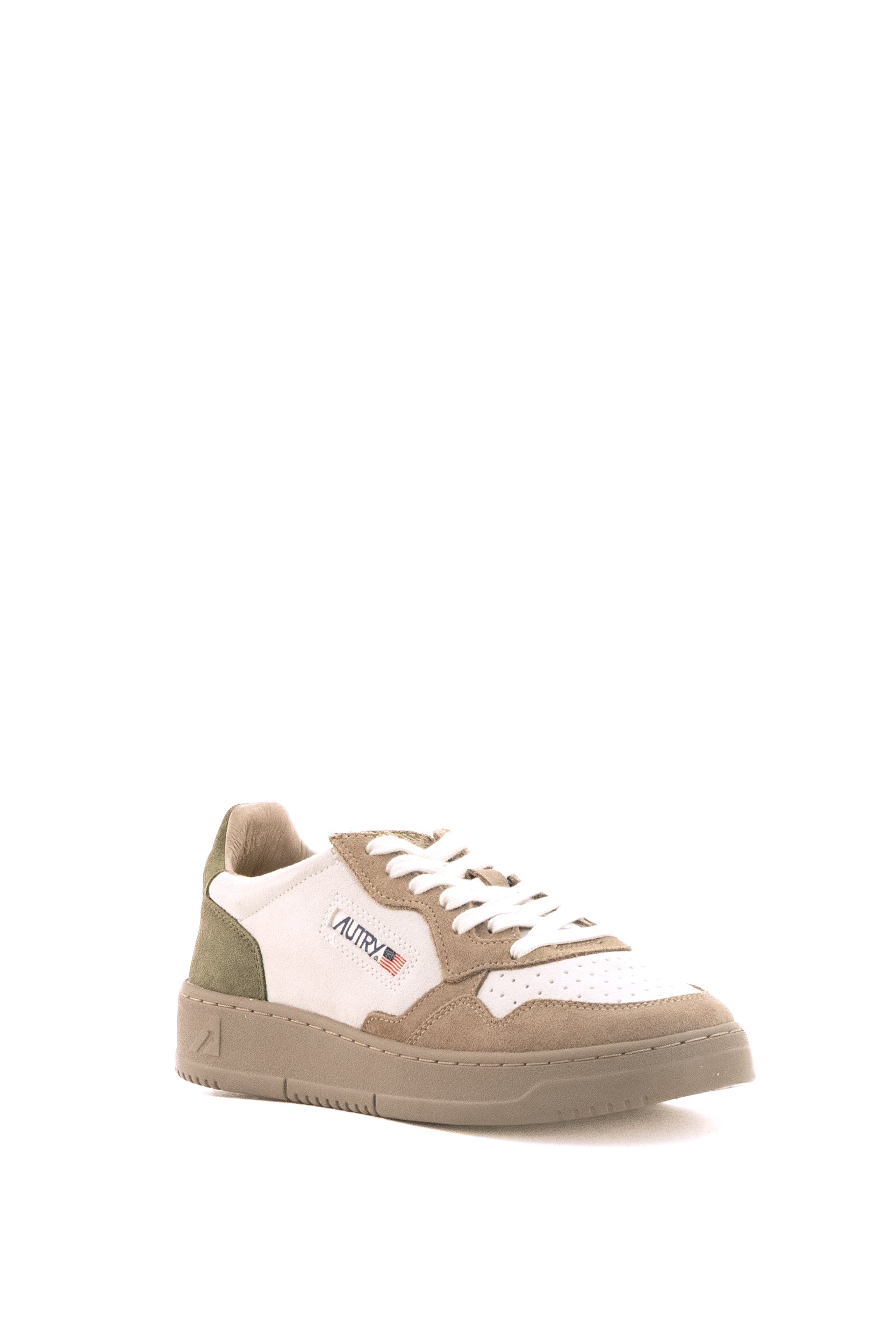 Sneakers Medalist in suede color sigaro e beige chiaro <BR/> AULM TS40 ANTILOP/GIUNGLA AUTRY 