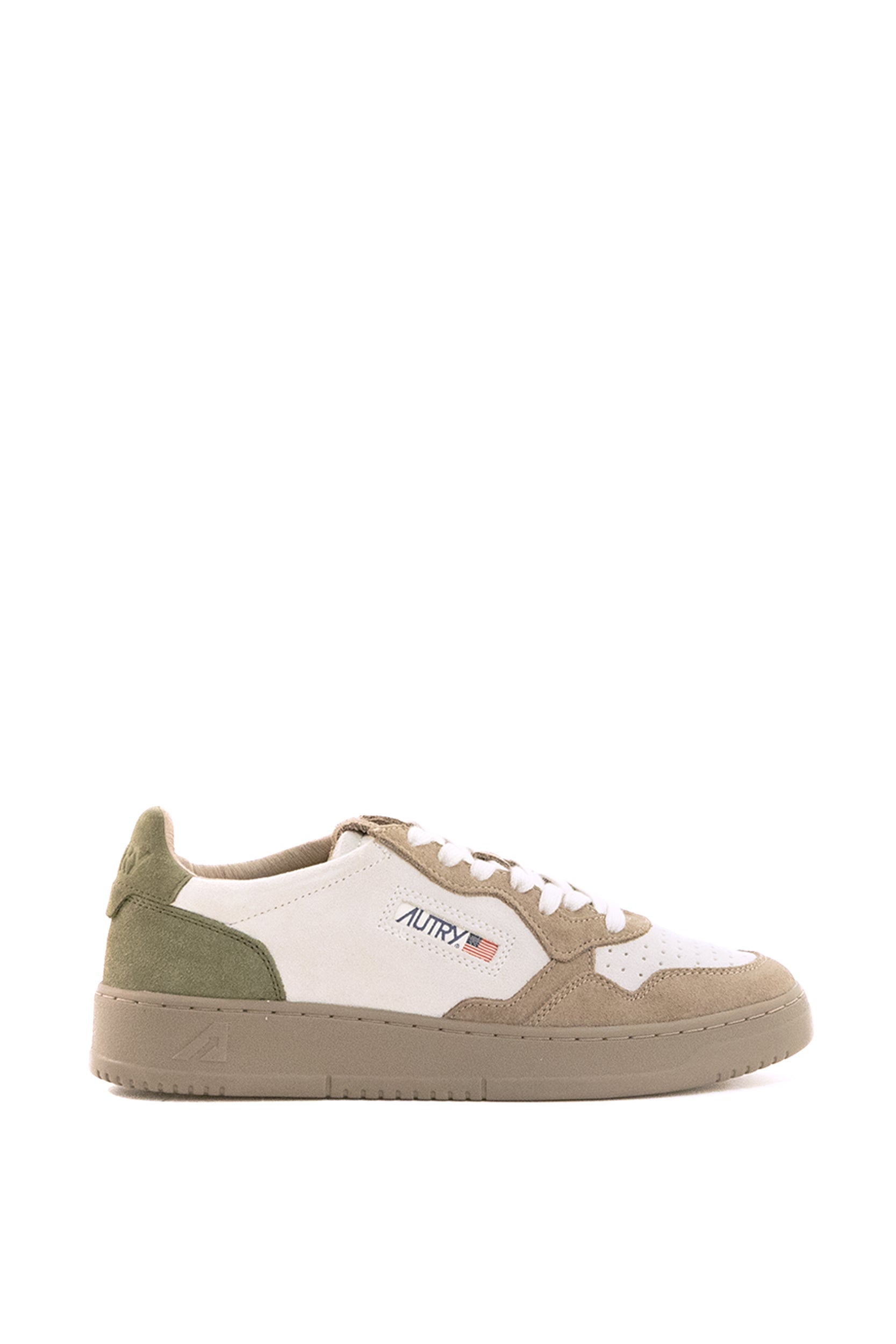 Sneakers Medalist in suede color sigaro e beige chiaro <BR/> AULM TS40 ANTILOP/GIUNGLA AUTRY 