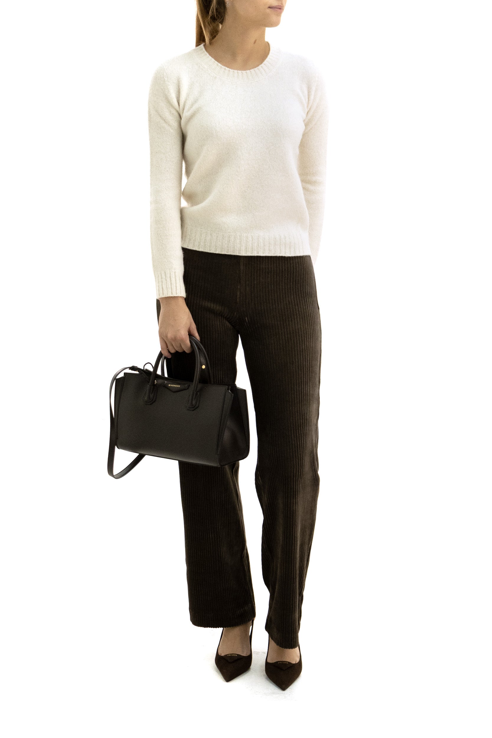 Pantaloni Flavia in velluto a coste di colore marrone<BR/> FLAVIA F1451 MOSS AVENUE MONTAIGNE 