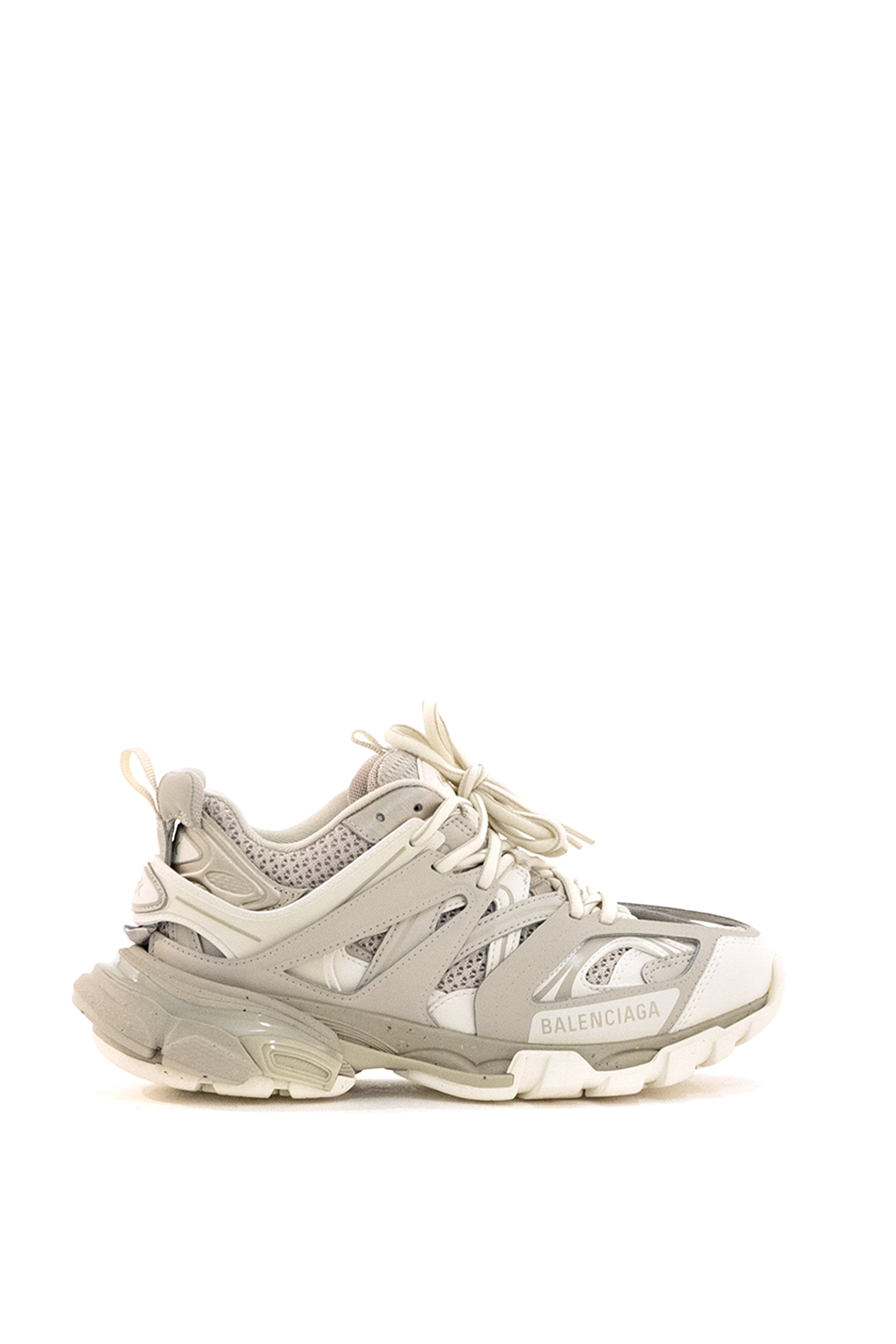 Sneakers Track in ecopelle, gomma e mesh color grigio tortora<BR/> 542436 W3FE4 9697 BALENCIAGA 
