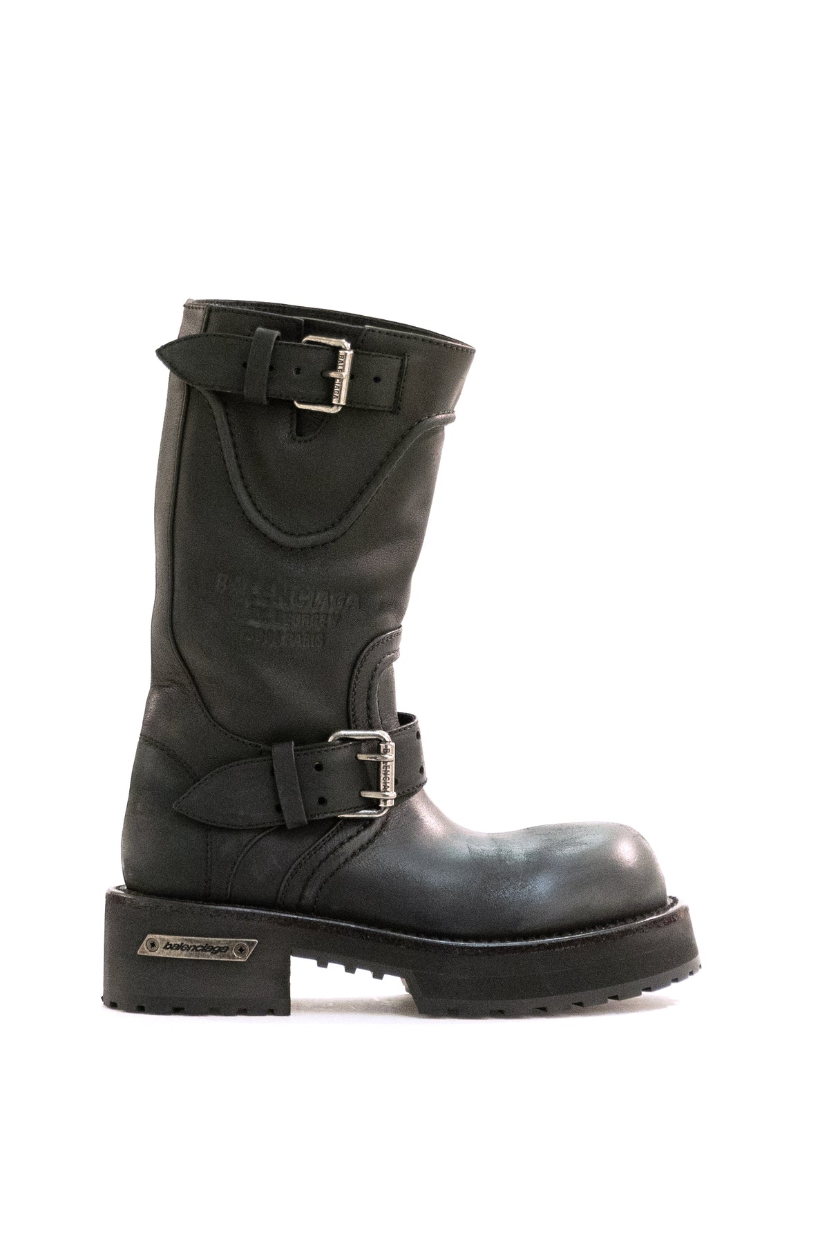 BALENCIAGA Stivali Venom in pelle di colore nero