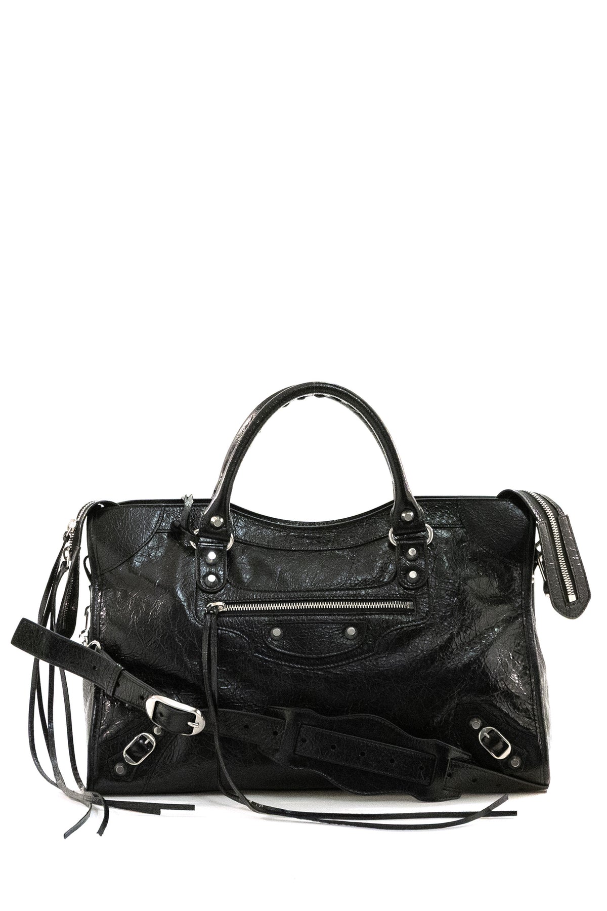 BALENCIAGA Borsa Le City media in pelle Arena di colore nero