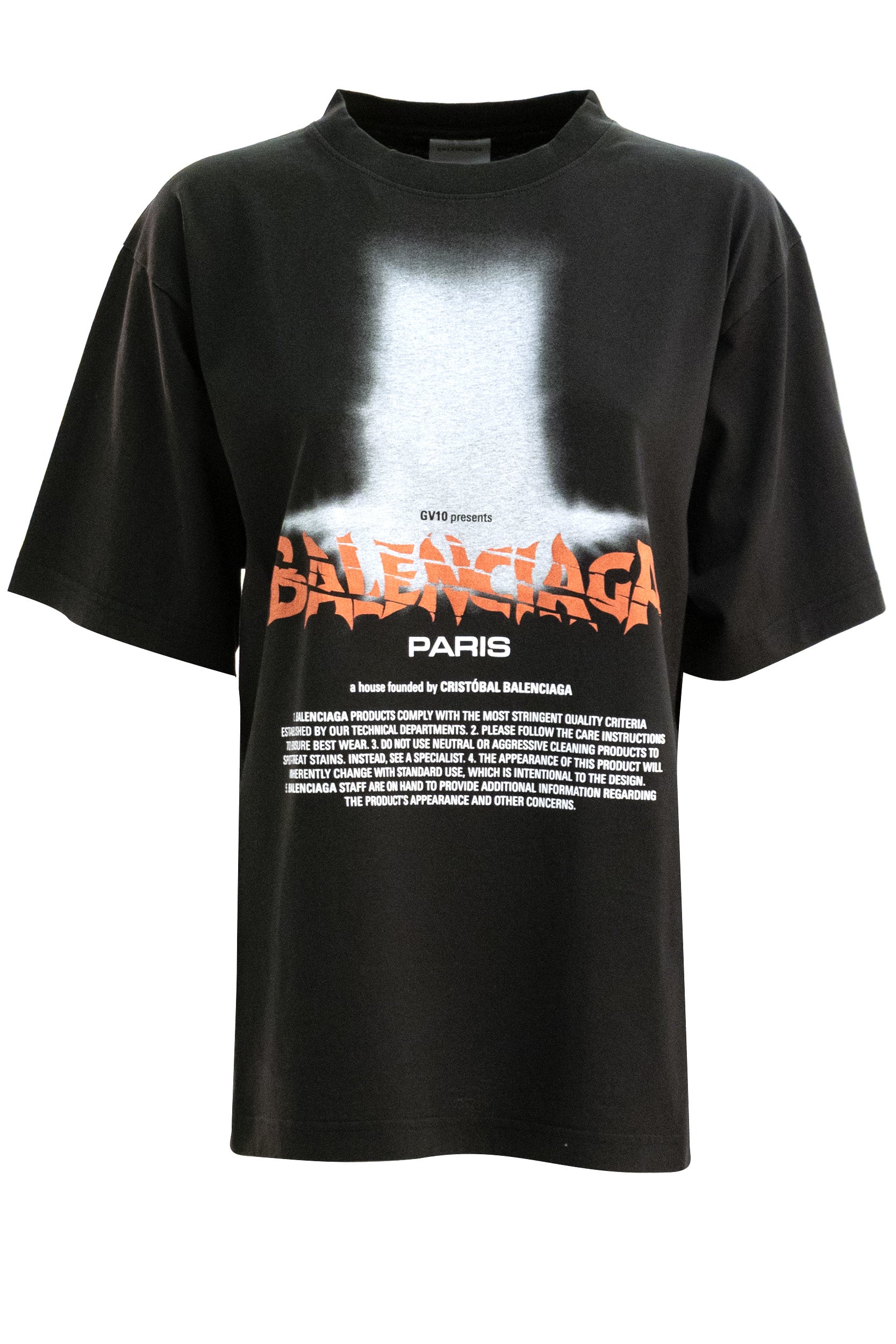 T-Shirt The Door Oversize in jersey dry di colore nero<BR/> 871733 TUVO4 1000 BALENCIAGA 