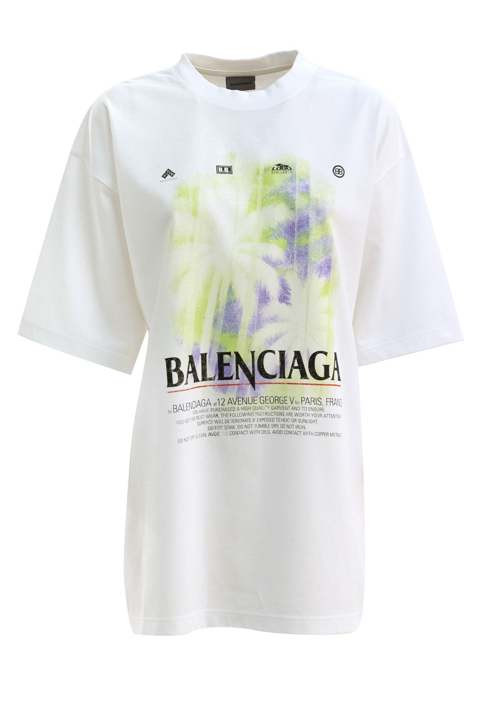 T-Shirt The Window Oversize in jersey dry di colore bianco <BR/> A00497 TUV07 9000 BALENCIAGA 
