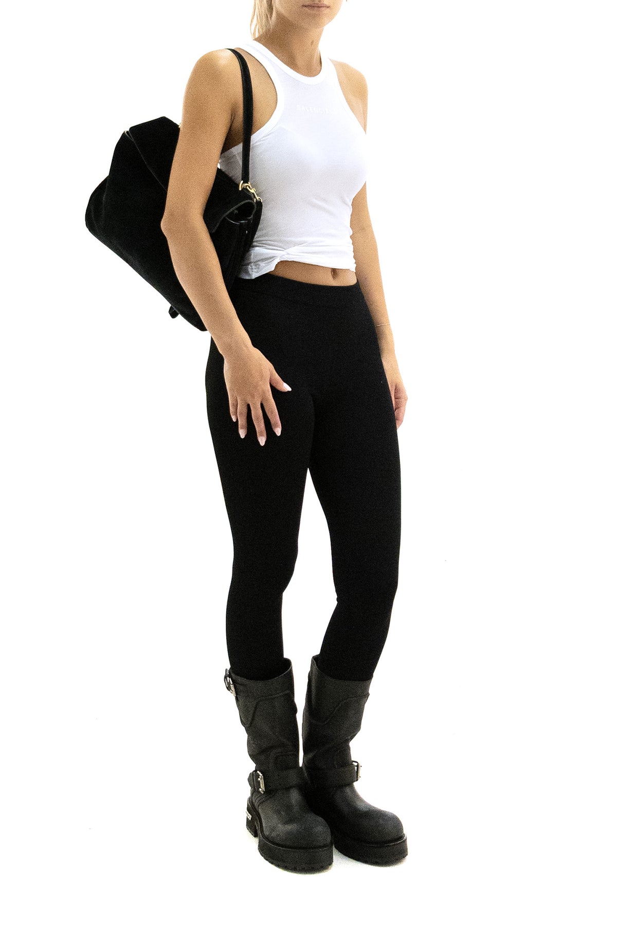 BALENCIAGA Top in jersey di colore bianco, vista 2