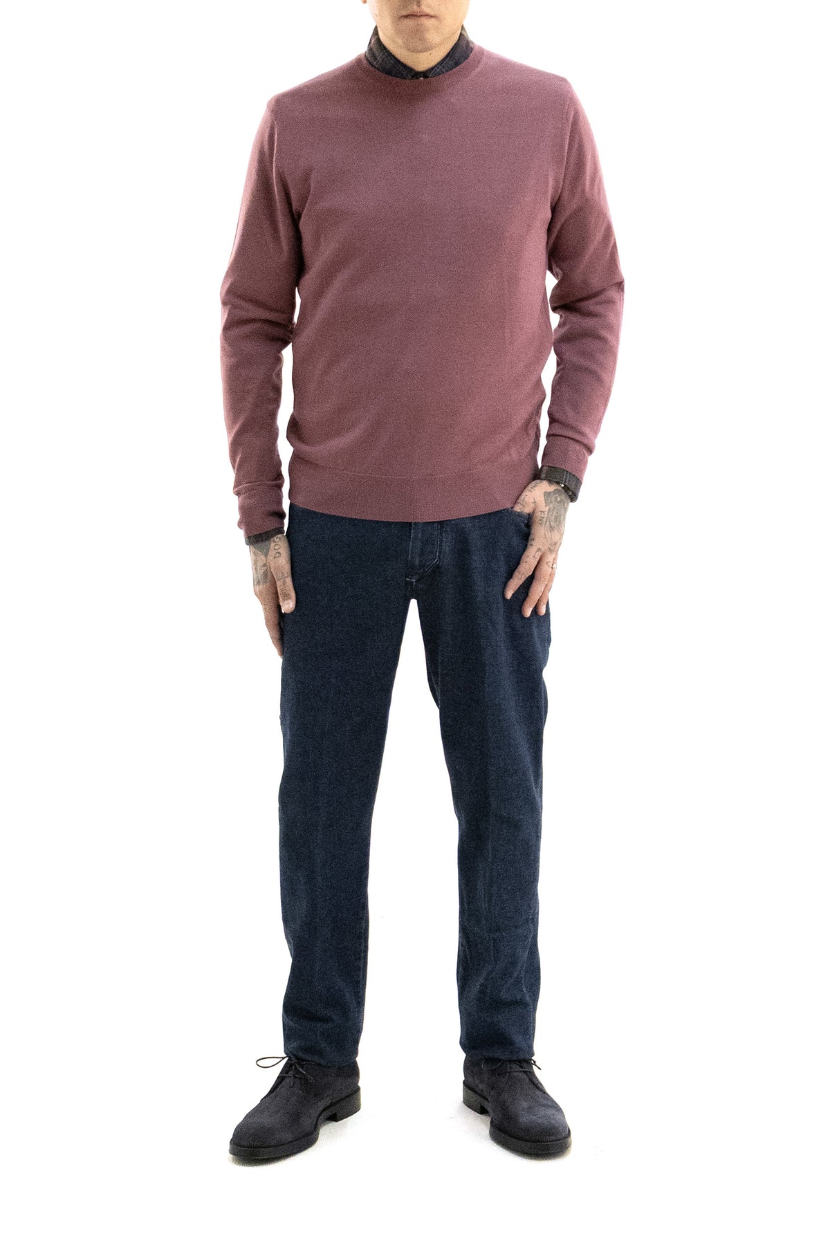 BALLANTYNE Pullover in Lana, Rosa, vista 2