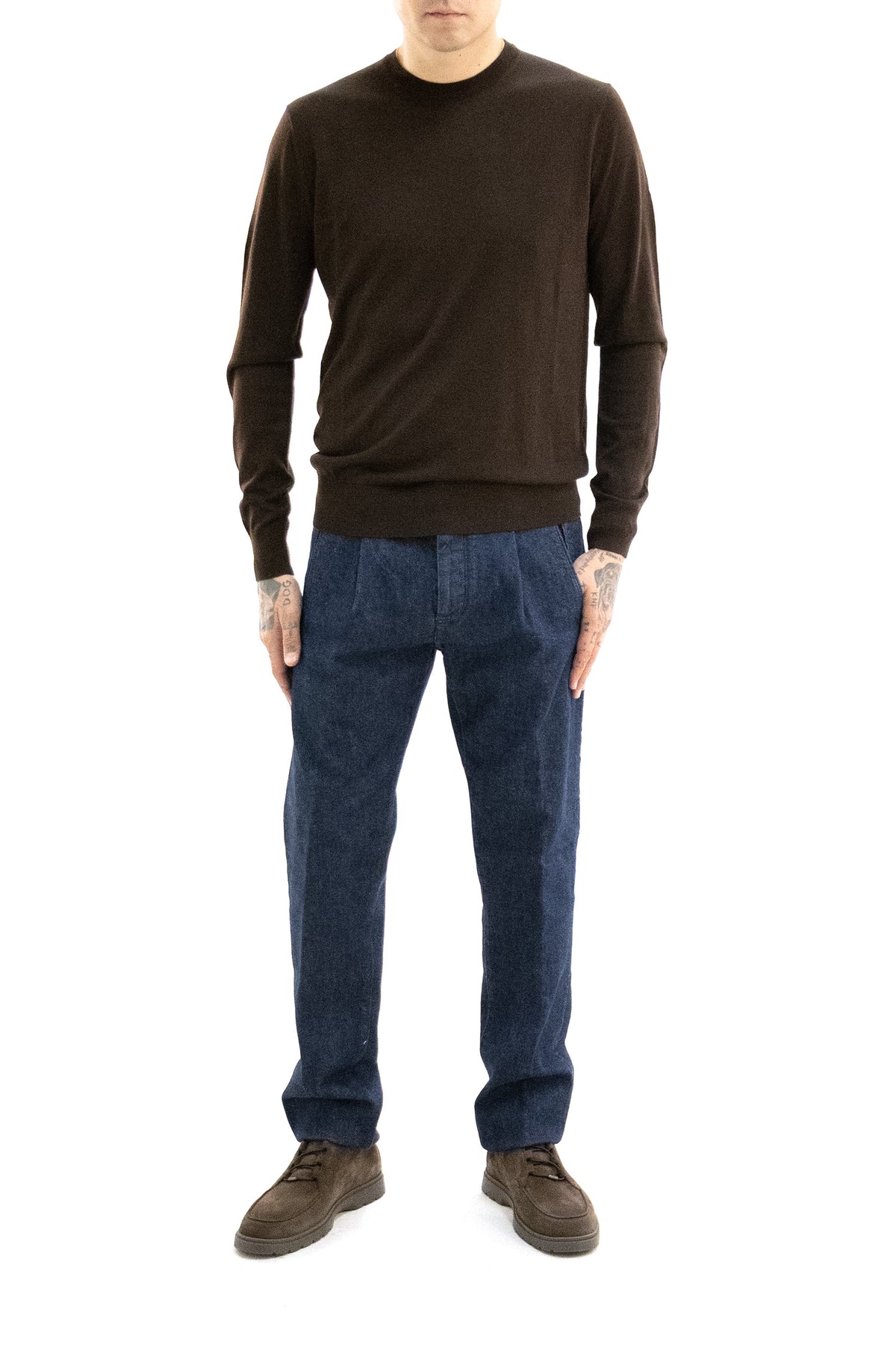 BALLANTYNE Pullover in Lana, Marrone, vista 2