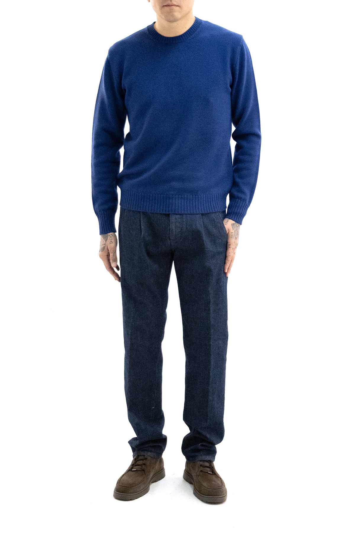 BALLANTYNE Pullover in Lana, Blu, vista 2