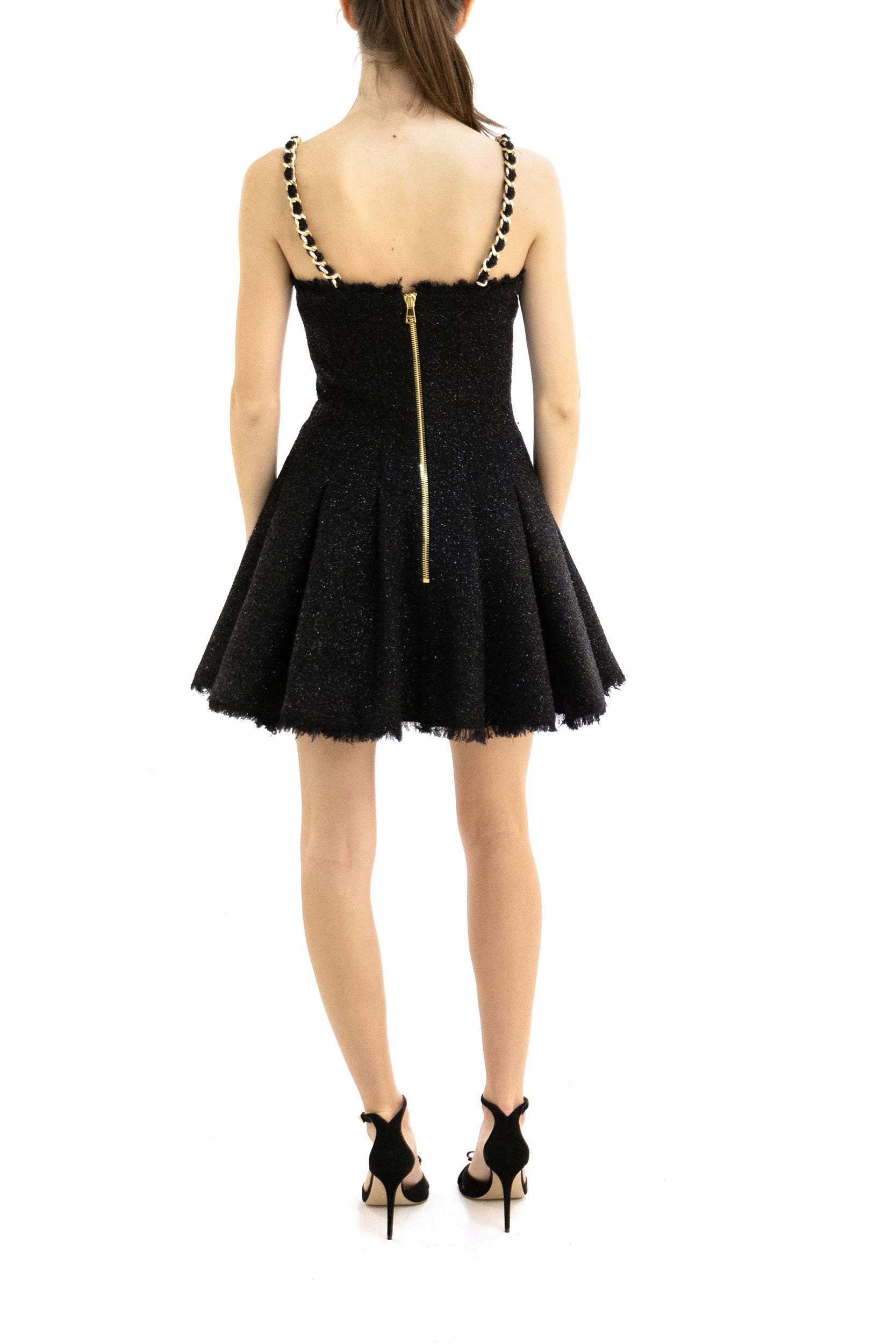 Abito in lurex di colore nero<BR/> HF1R2302WD65 0PA BALMAIN 