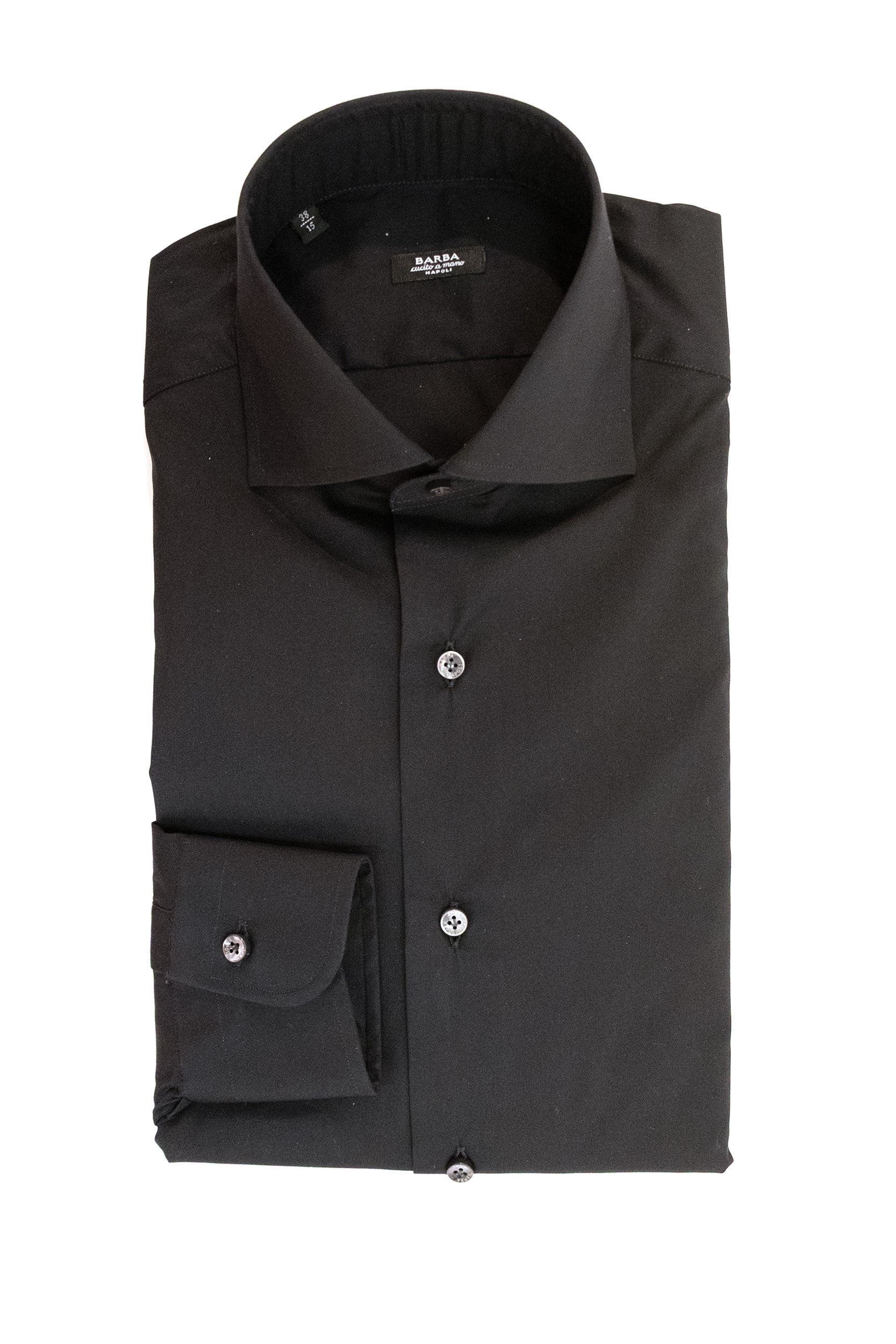 Camicia in cotone di colore nero<BR/> I1U13P01PZ2708U 0001 BARBA 