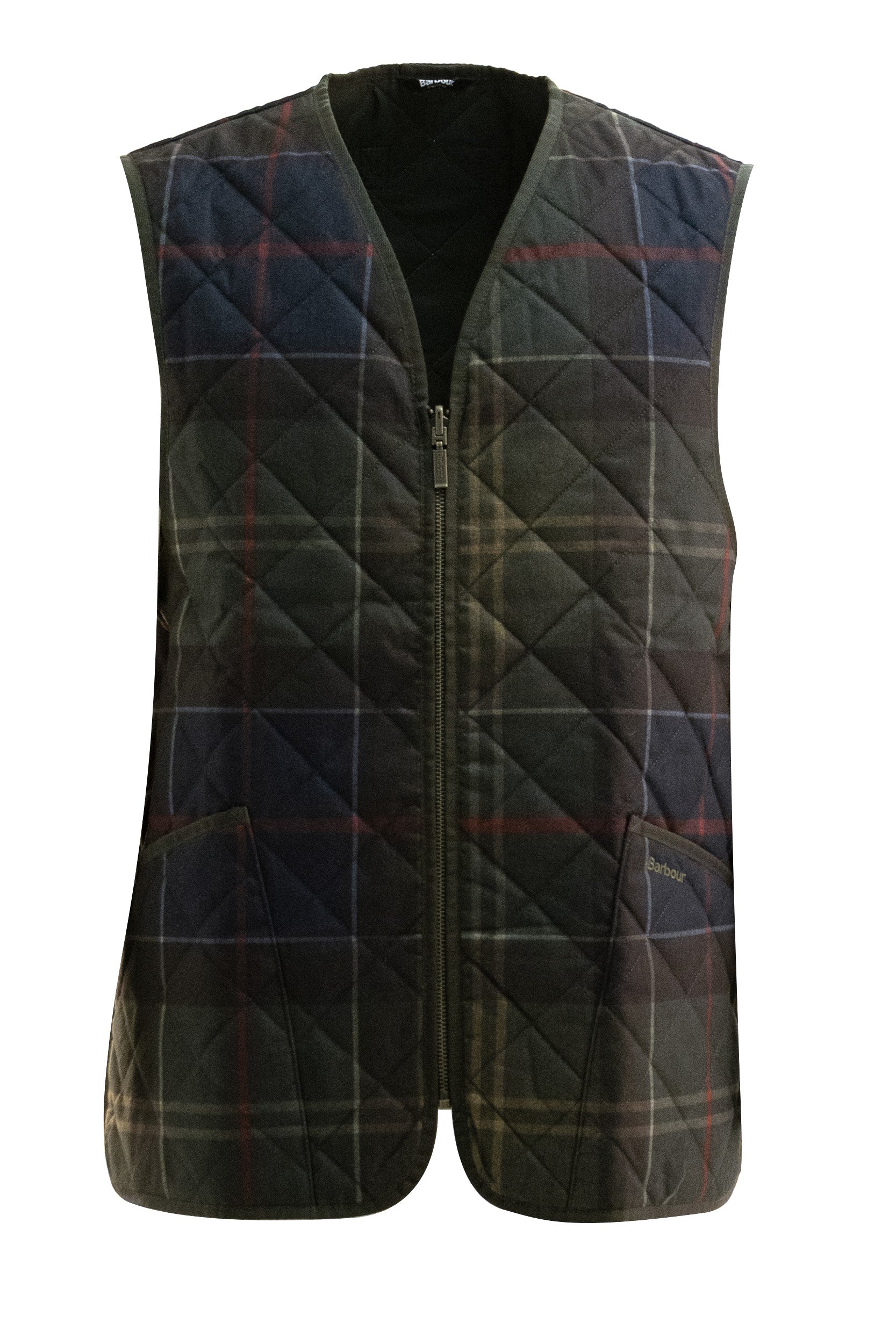 Gilet Icons in tartan di colore verde e marrone<BR/> MLI0064 MLI TN14 BARBOUR 