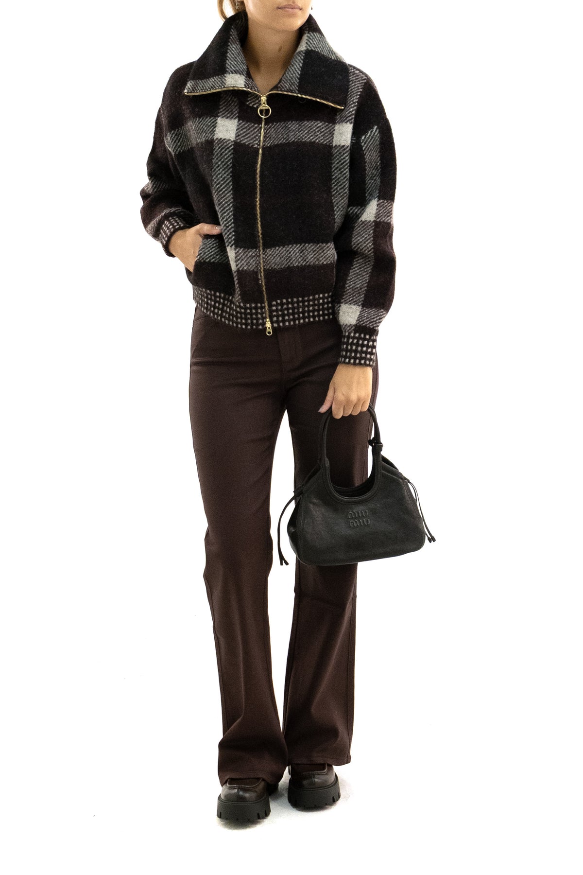 BARBOUR Giacca Carville in alpaca di colore marrone, vista 2