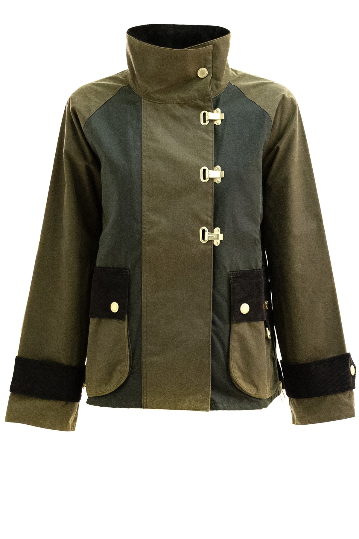 BARBOUR Giacca cerata Hazelwood di cotone di colore verde, Beige