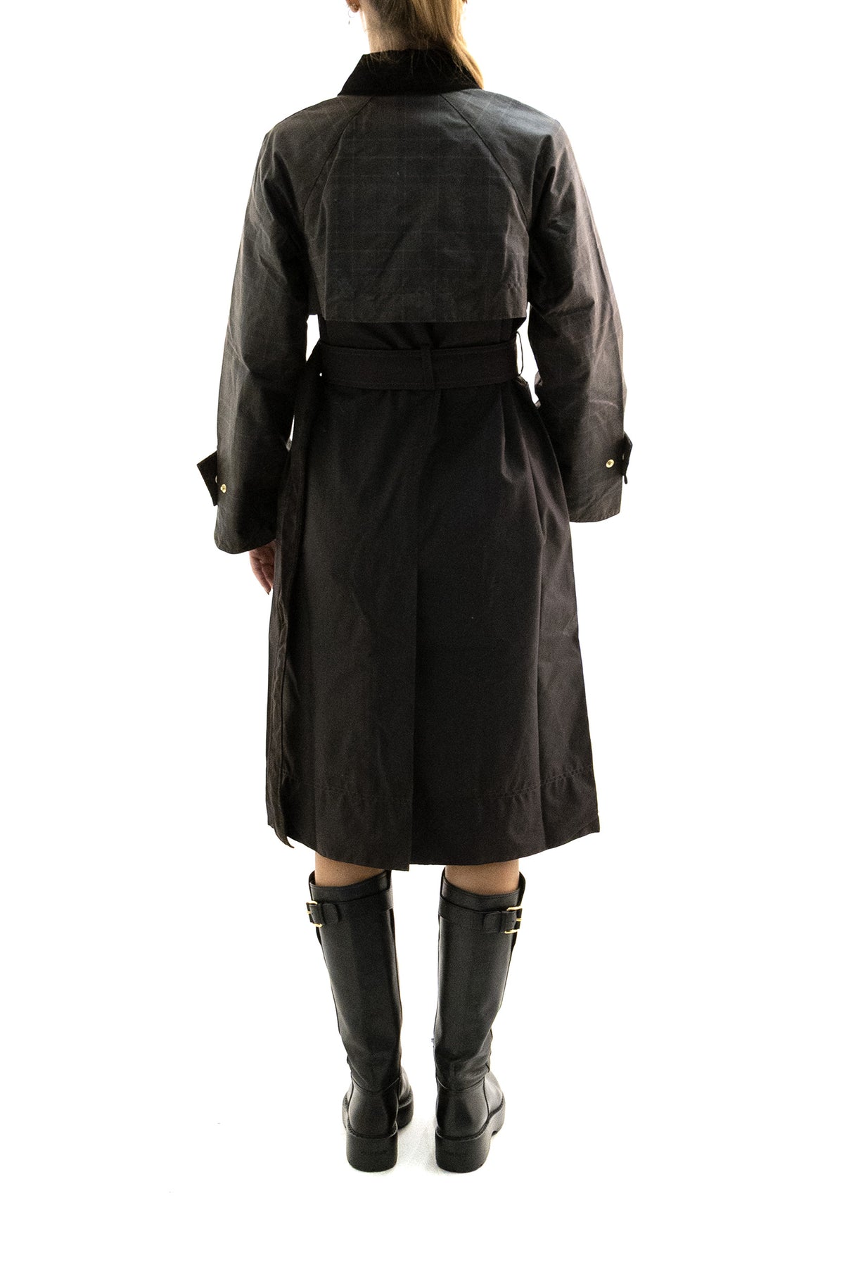BARBOUR Giacca cerata Elva di colore marrone, vista 3