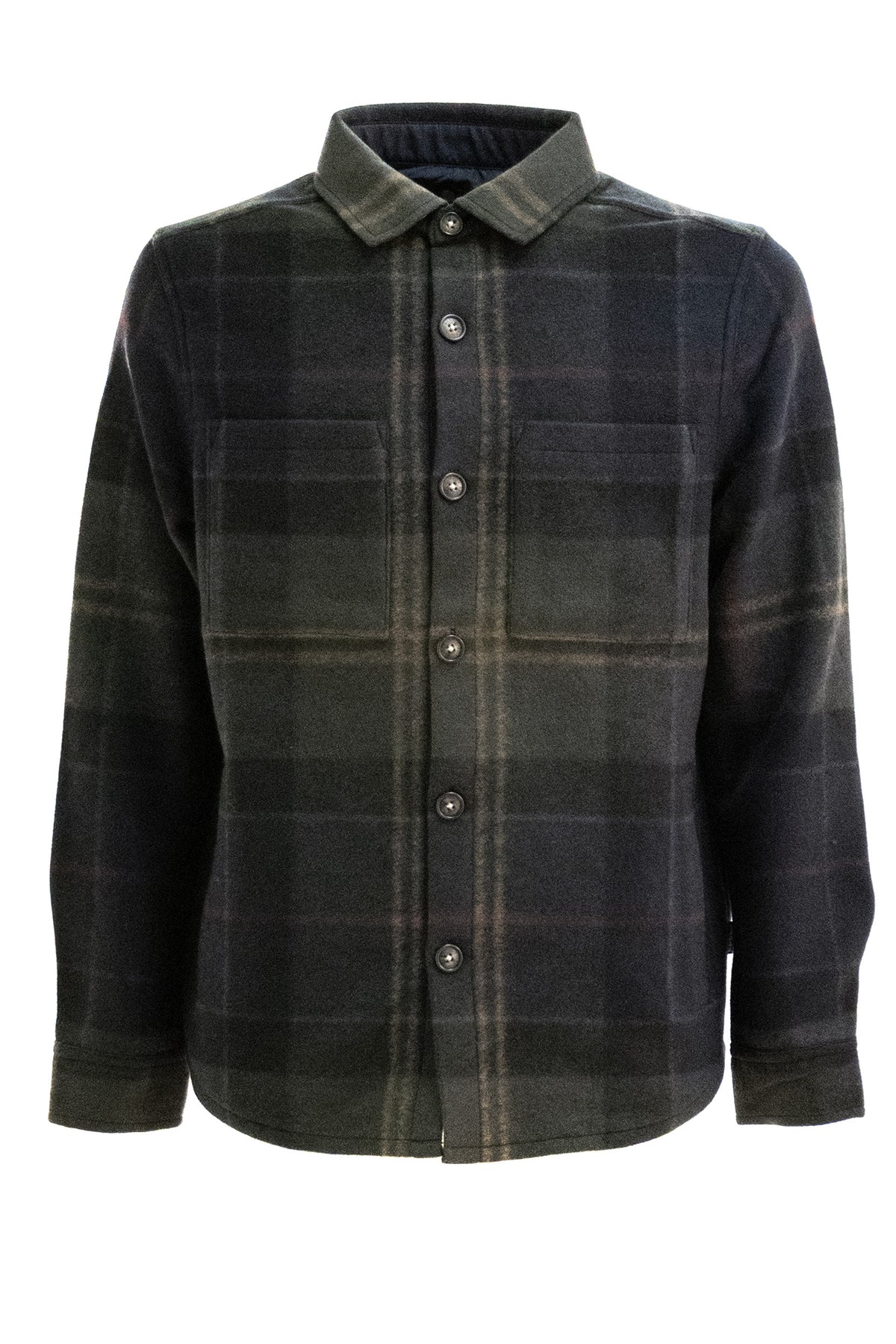 BARBOUR Overshirt Woodlane tartan in lana, Marrone